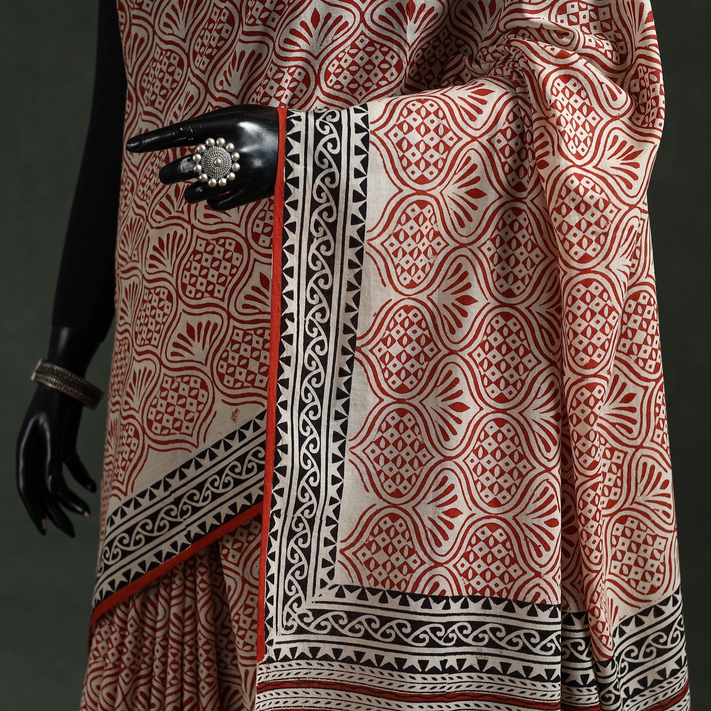 Pure mul cotton natural dyed hand block dabu bagru print
