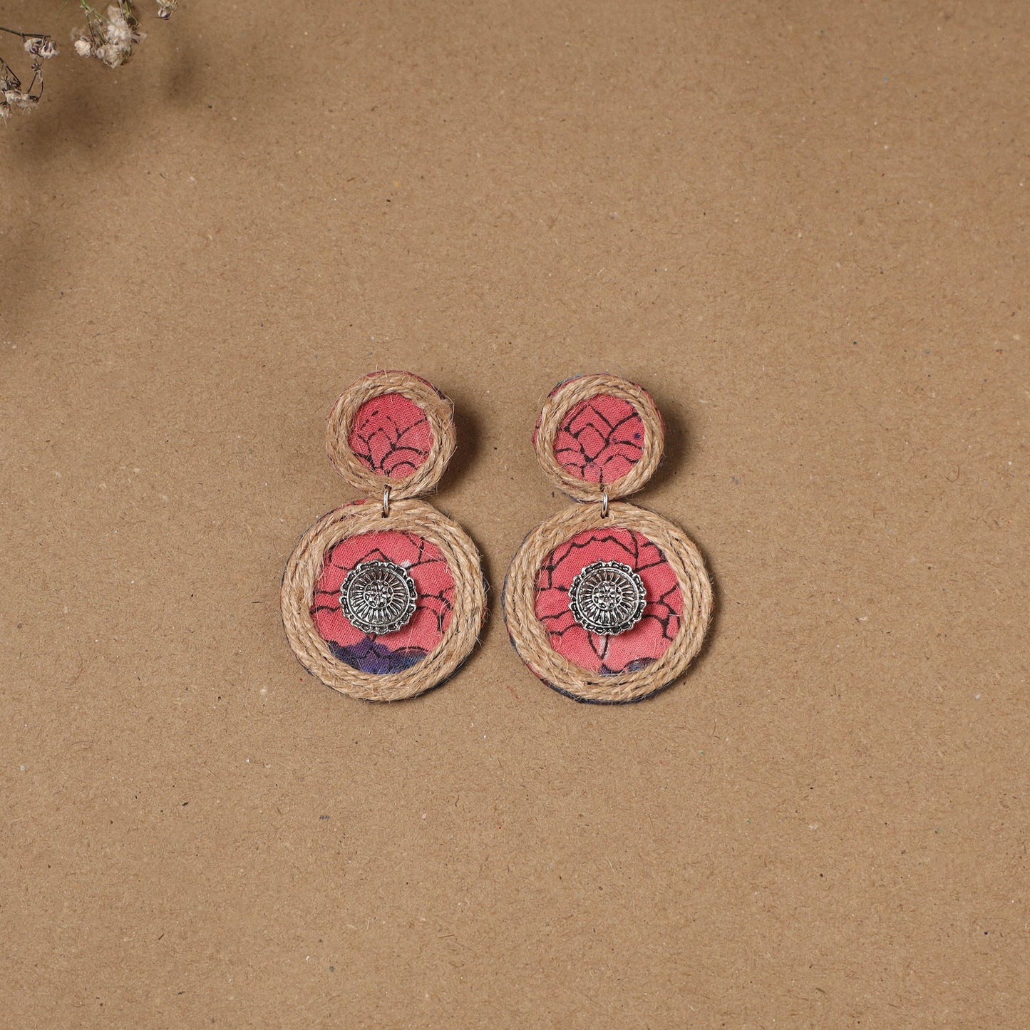 Roshni jute fabart handmade earrings - handcrafted