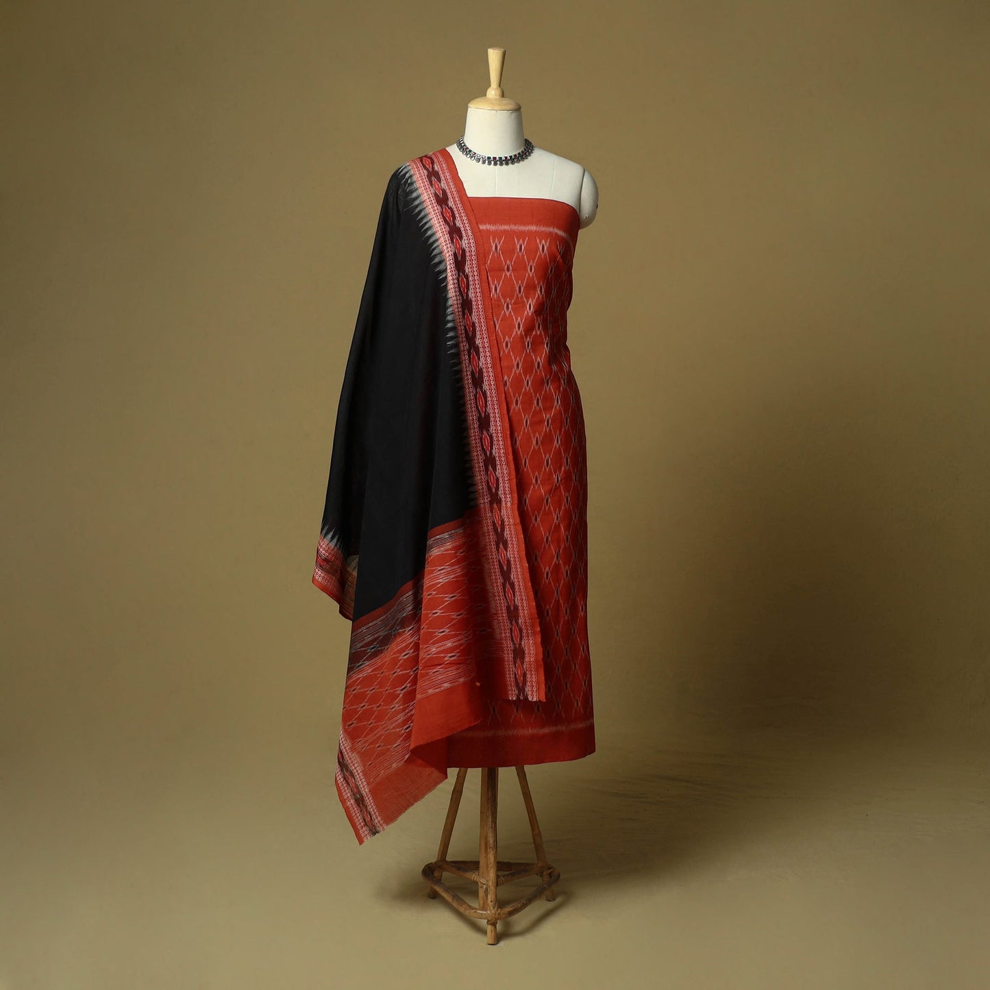 Sambalpuri ikat handloom cotton 3pc unstitched dress