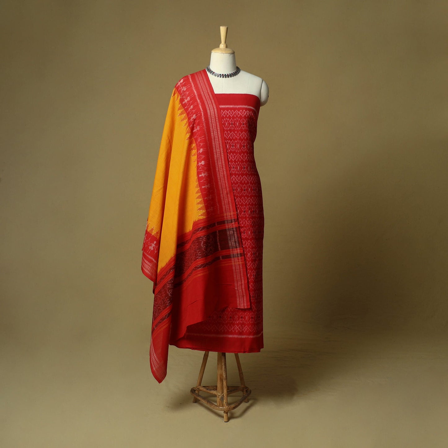 Sambalpuri ikat handloom cotton 3pc unstitched dress