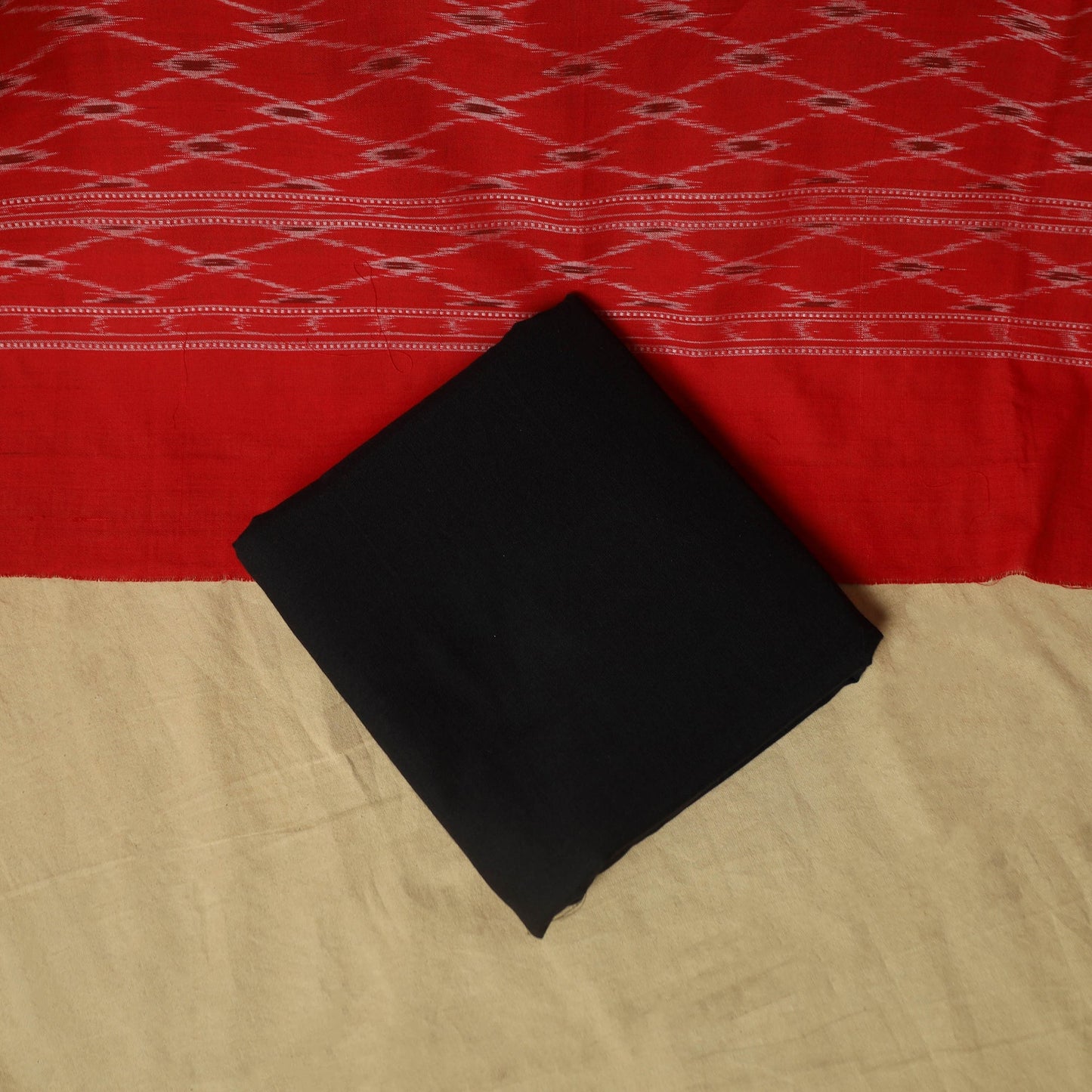 Sambalpuri ikat handloom cotton 3pc unstitched dress