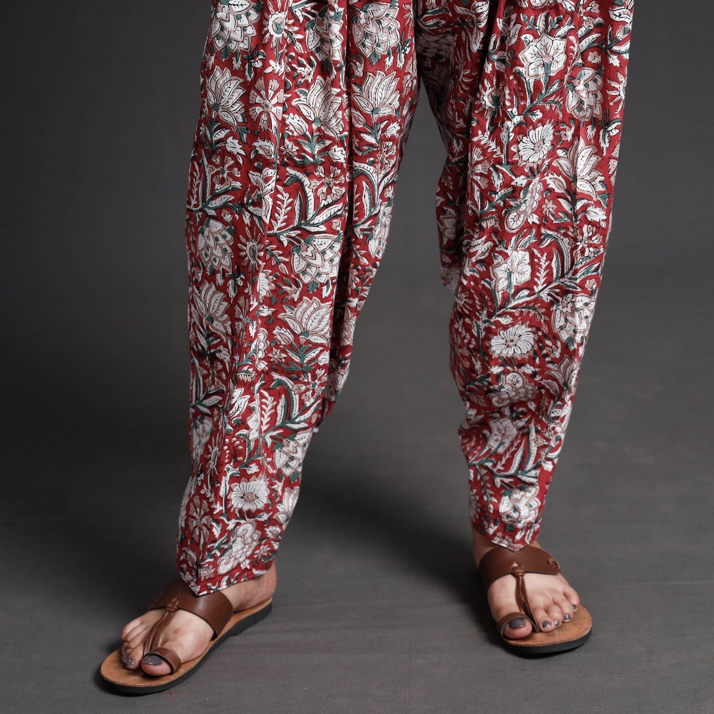 Sanganeri Block Printed Cotton Elasticated Salwar Online at iTokri.com