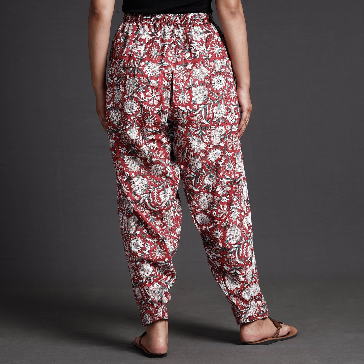 Sanganeri Block Printed Cotton Elasticated Salwar Online at iTokri.com