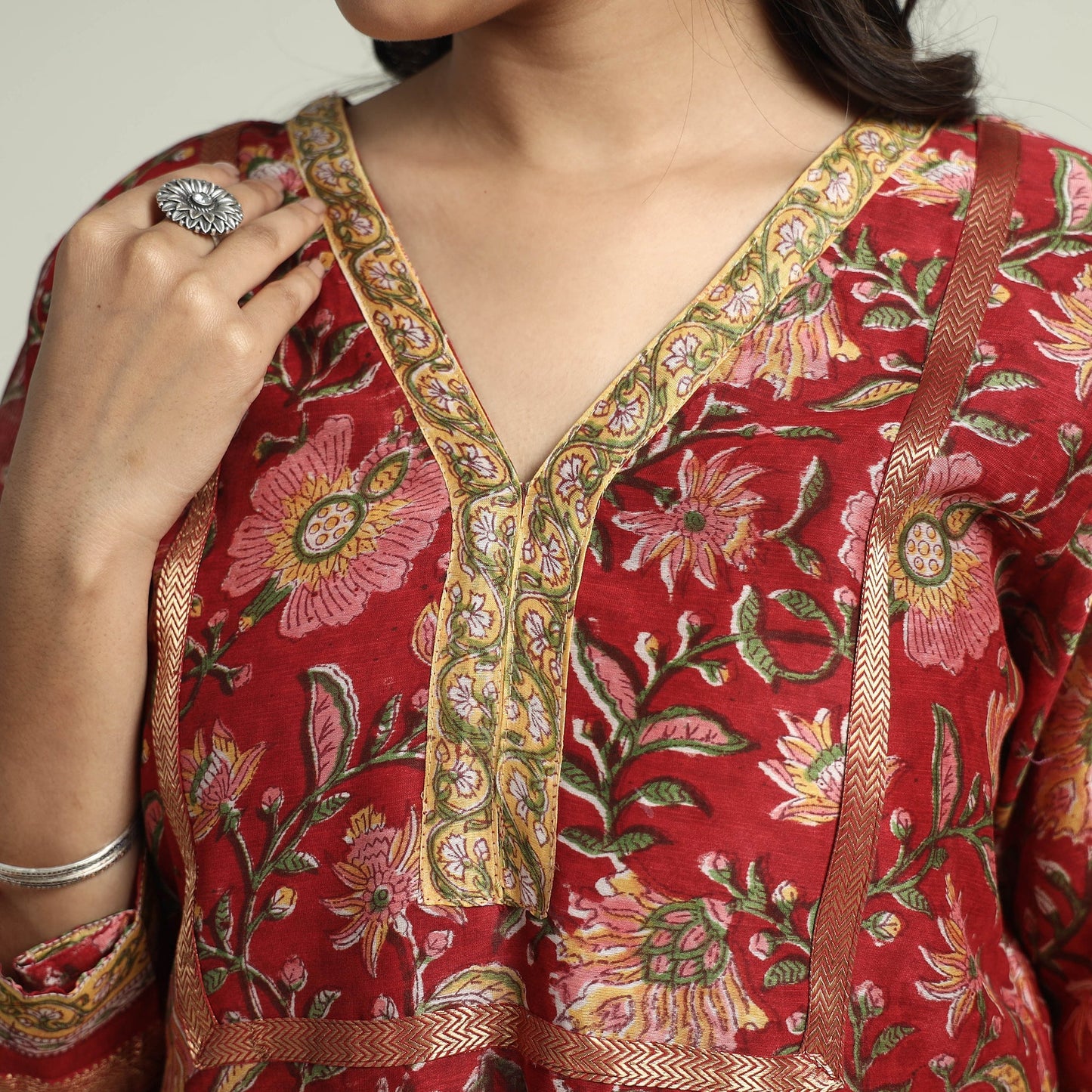Sanganeri Kurta with Palazzo & Dupatta Set