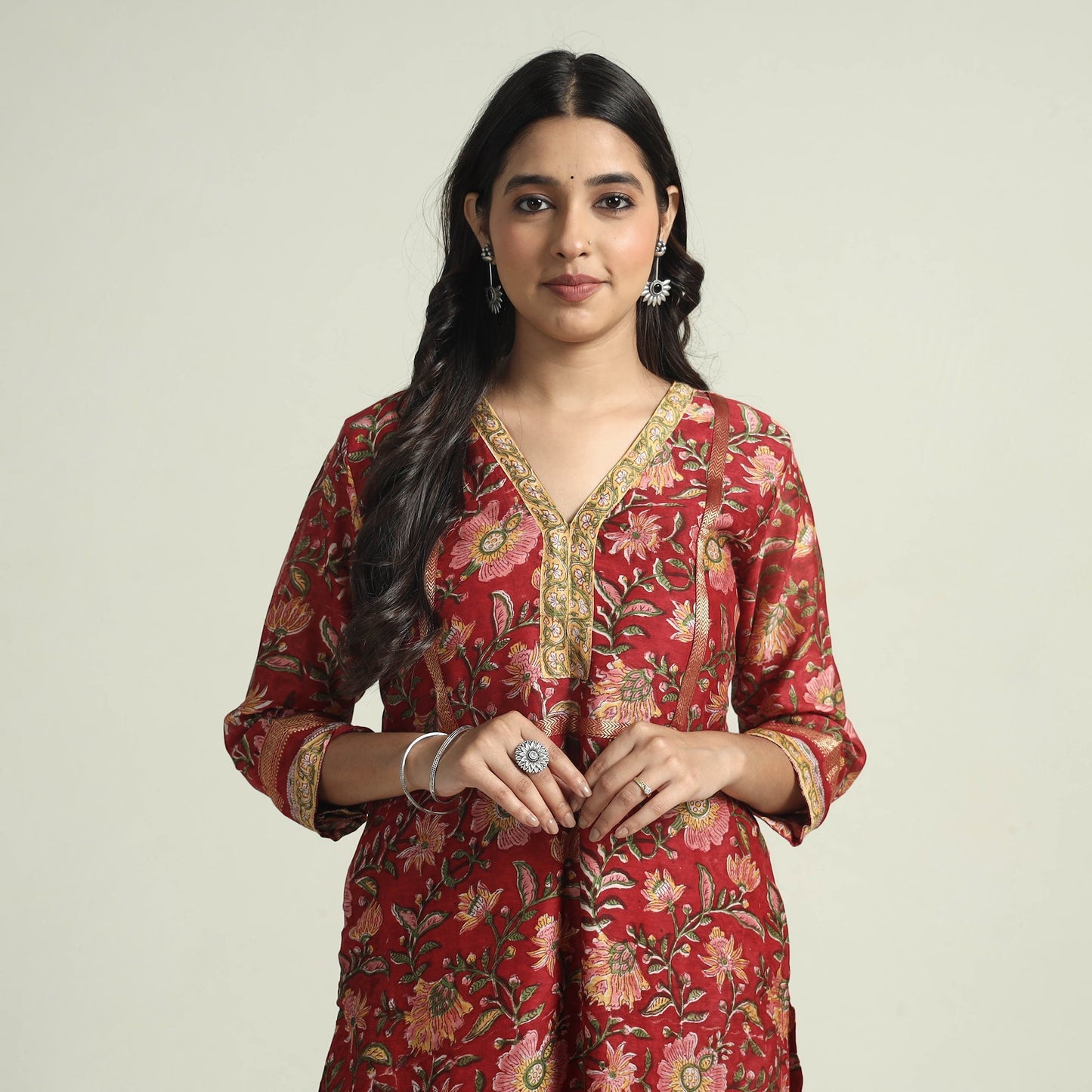 Sanganeri Kurta with Palazzo & Dupatta Set