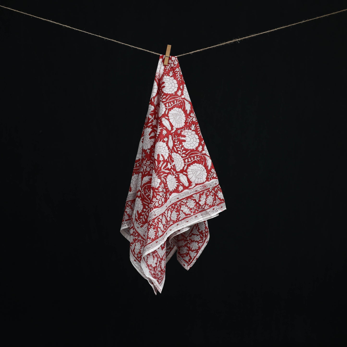 Sanganeri hand block print cotton scarf 06 - handcrafted
