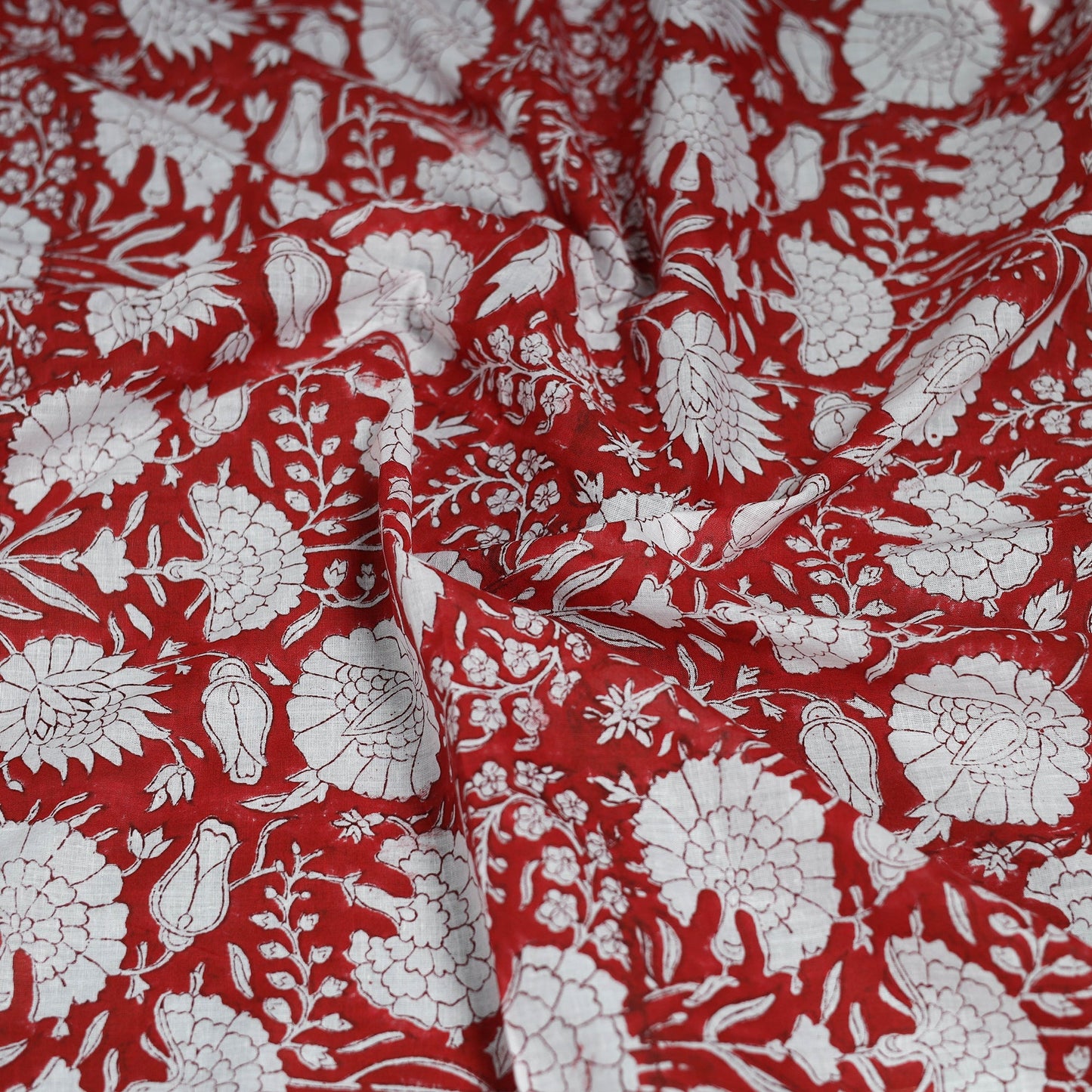 Sanganeri hand block print cotton scarf 06 - handcrafted