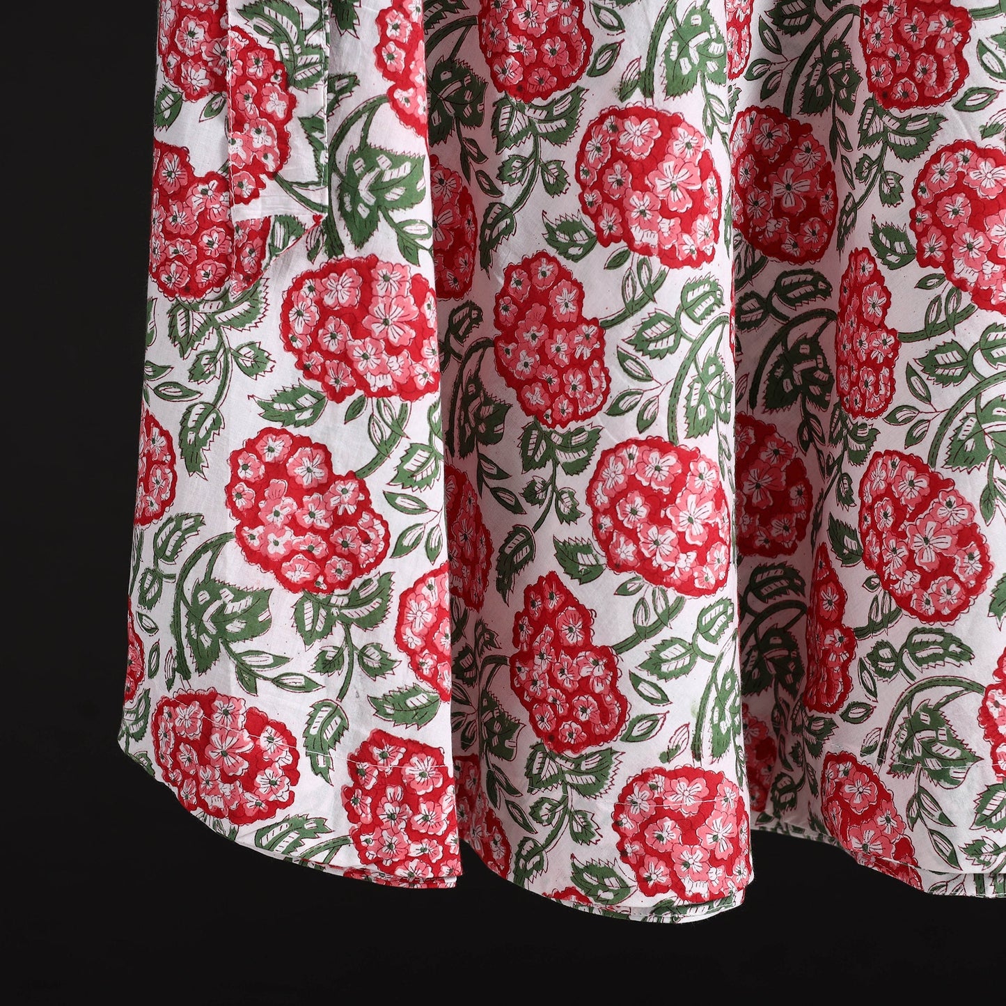 Sanganeri hand cotton wrap around skirt 58 - handcrafted