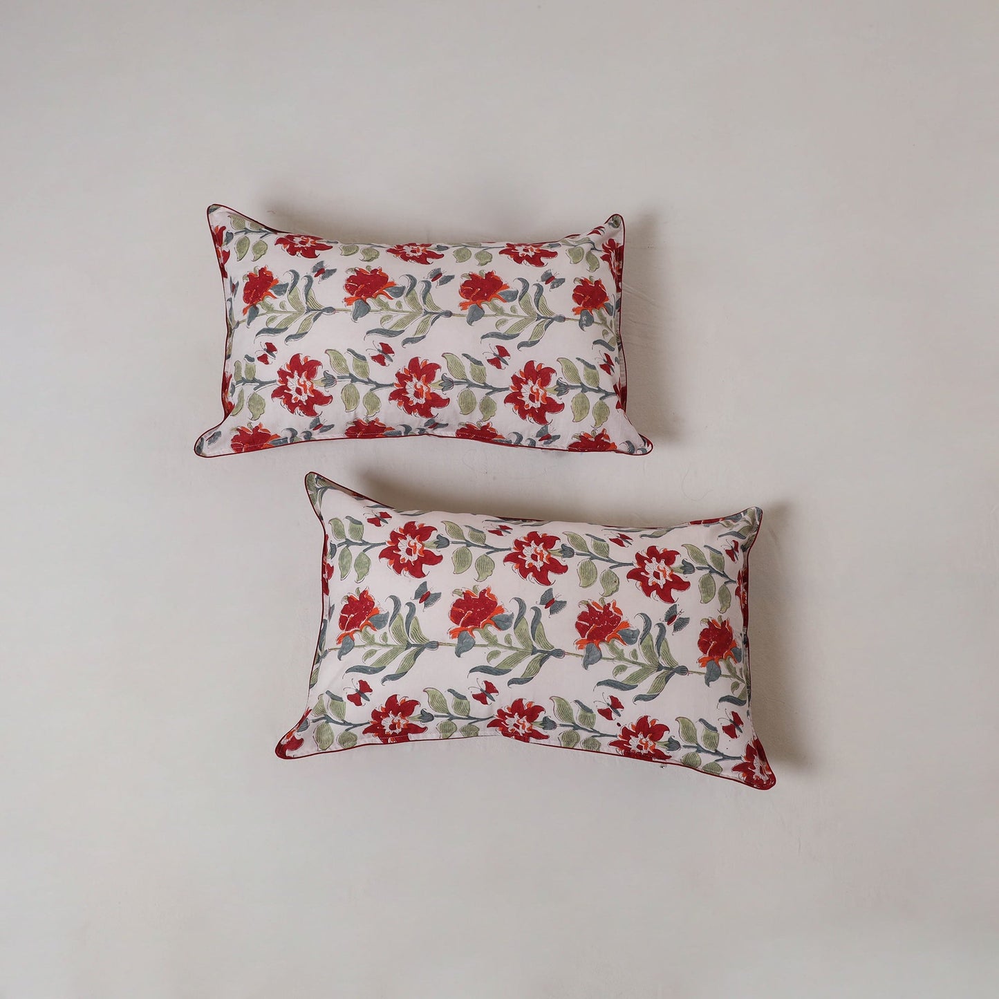 Sanganeri hand block print pillow cover (set of 2) 03