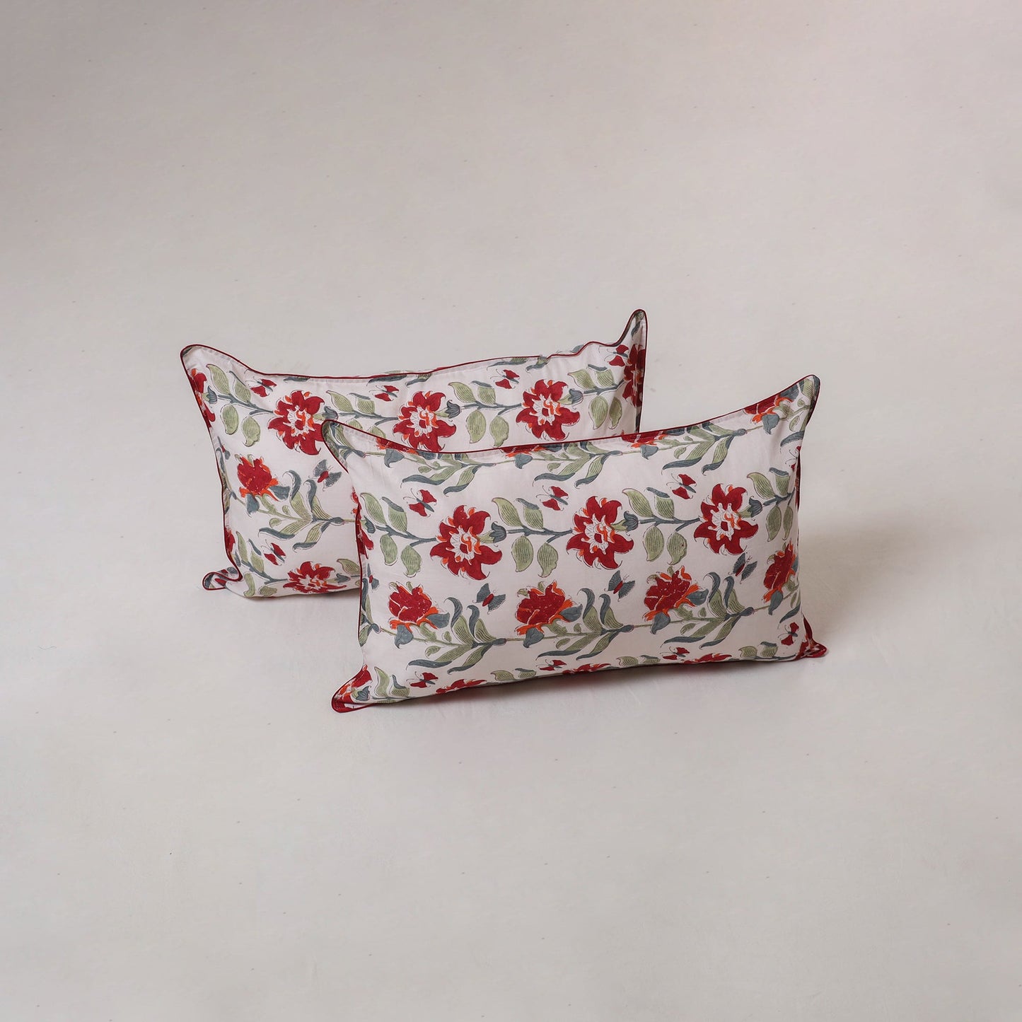 Sanganeri hand block print pillow cover (set of 2) 03