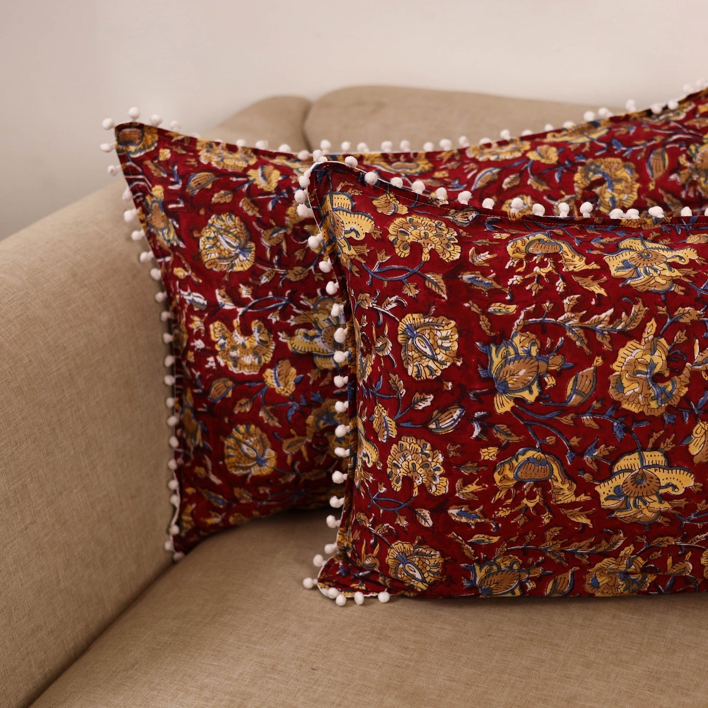 Sanganeri hand pillow covers (set of 2) 39 - handcrafted