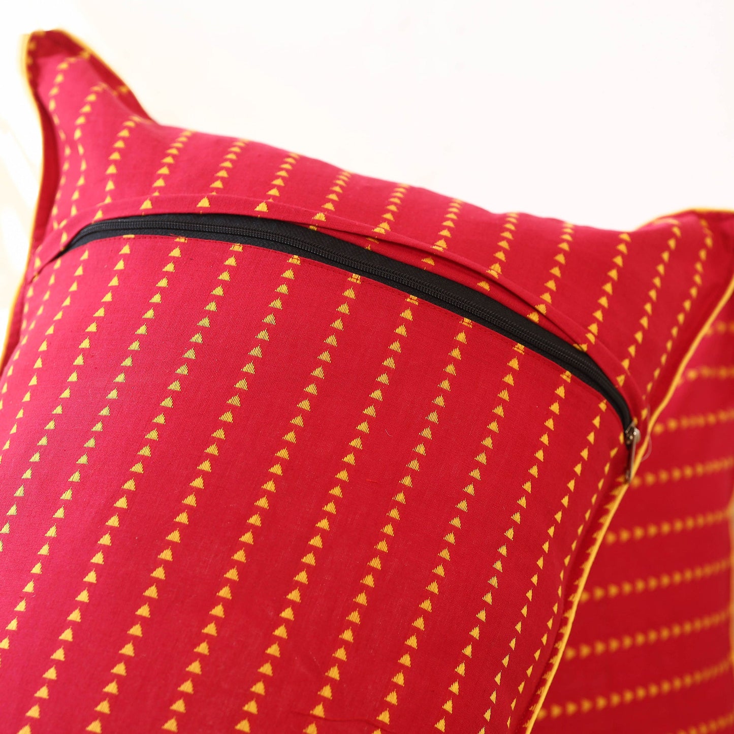 Buy Set of 2 Red Jjacquard Cotton Pillow Covers