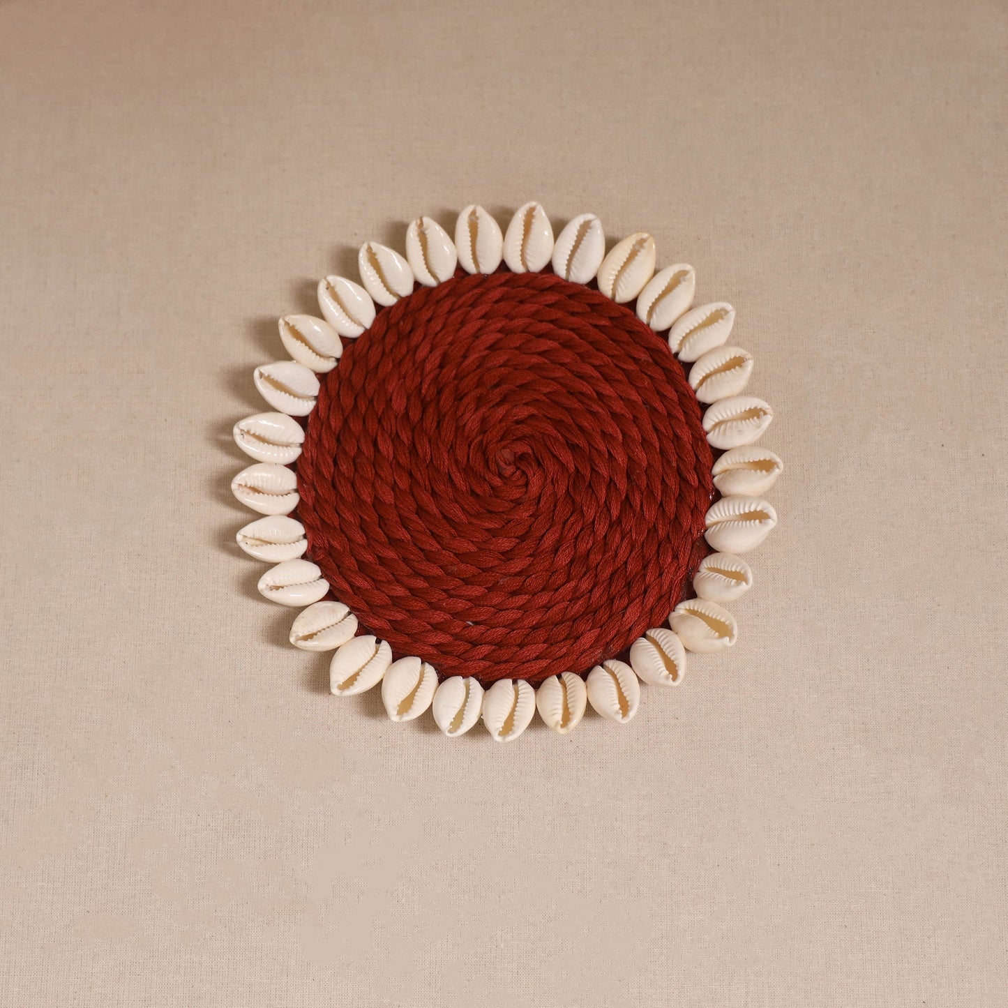 Shell work handcrafted thread coaster 11