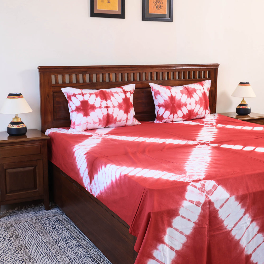 Tie & Dye Cotton Double Shibori Bed Sheet Set