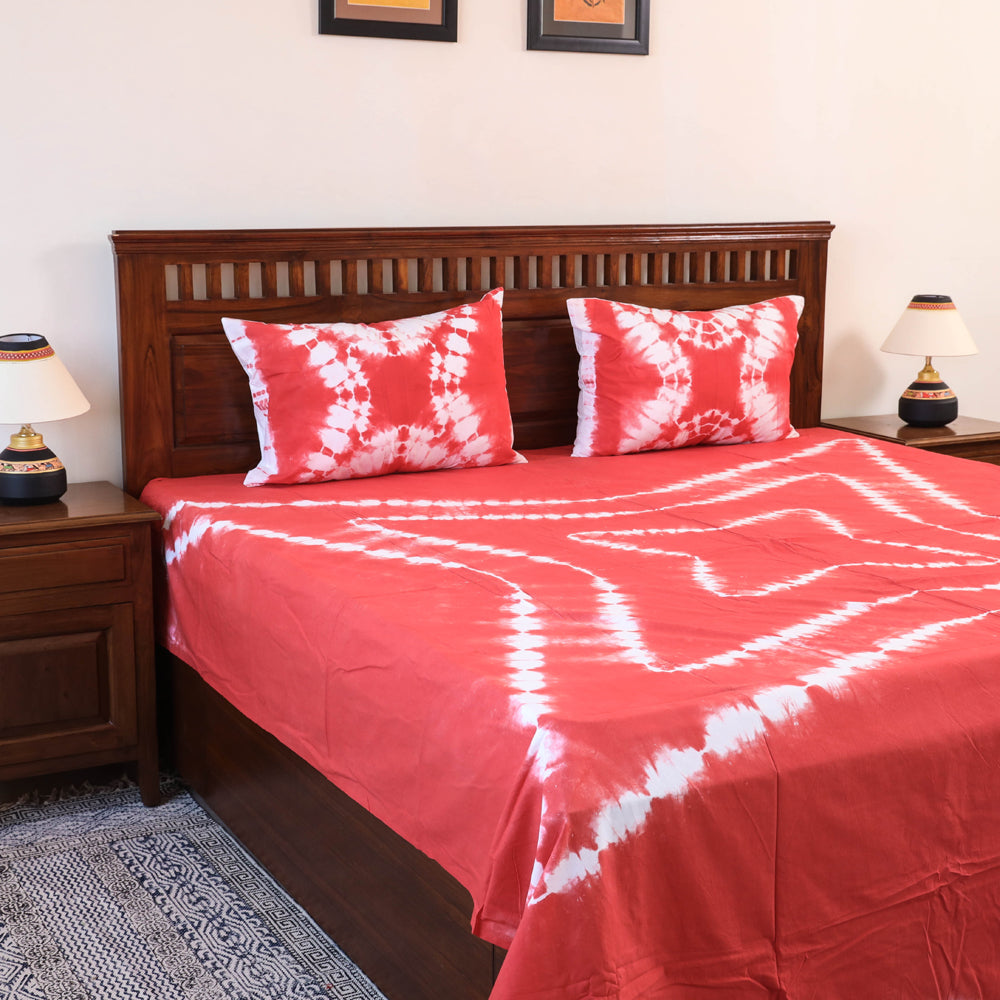 Buy Tie & Dye Cotton Double Shibori Bed Sheet Set