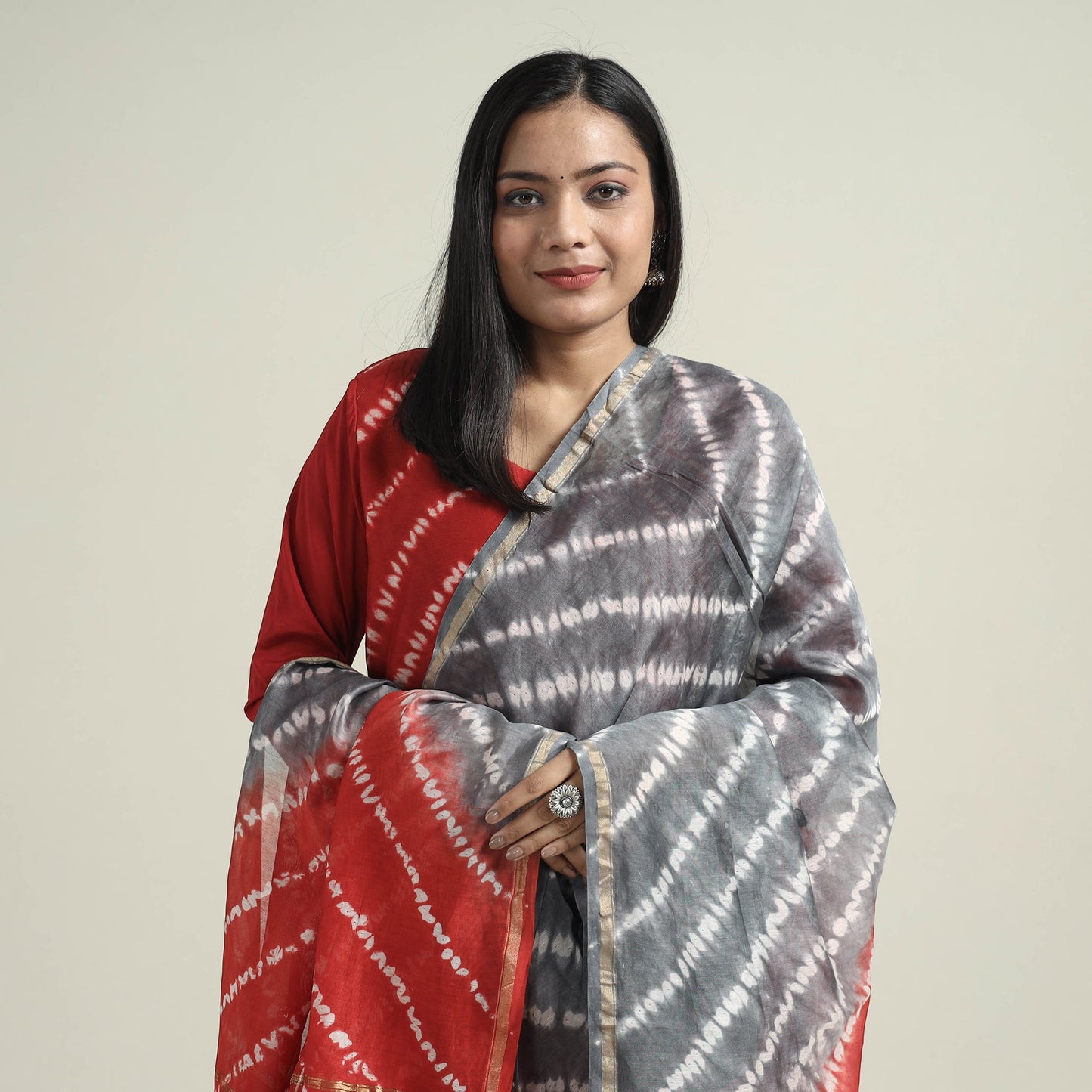 Shibori Kurta with Palazzo & Dupatta Set