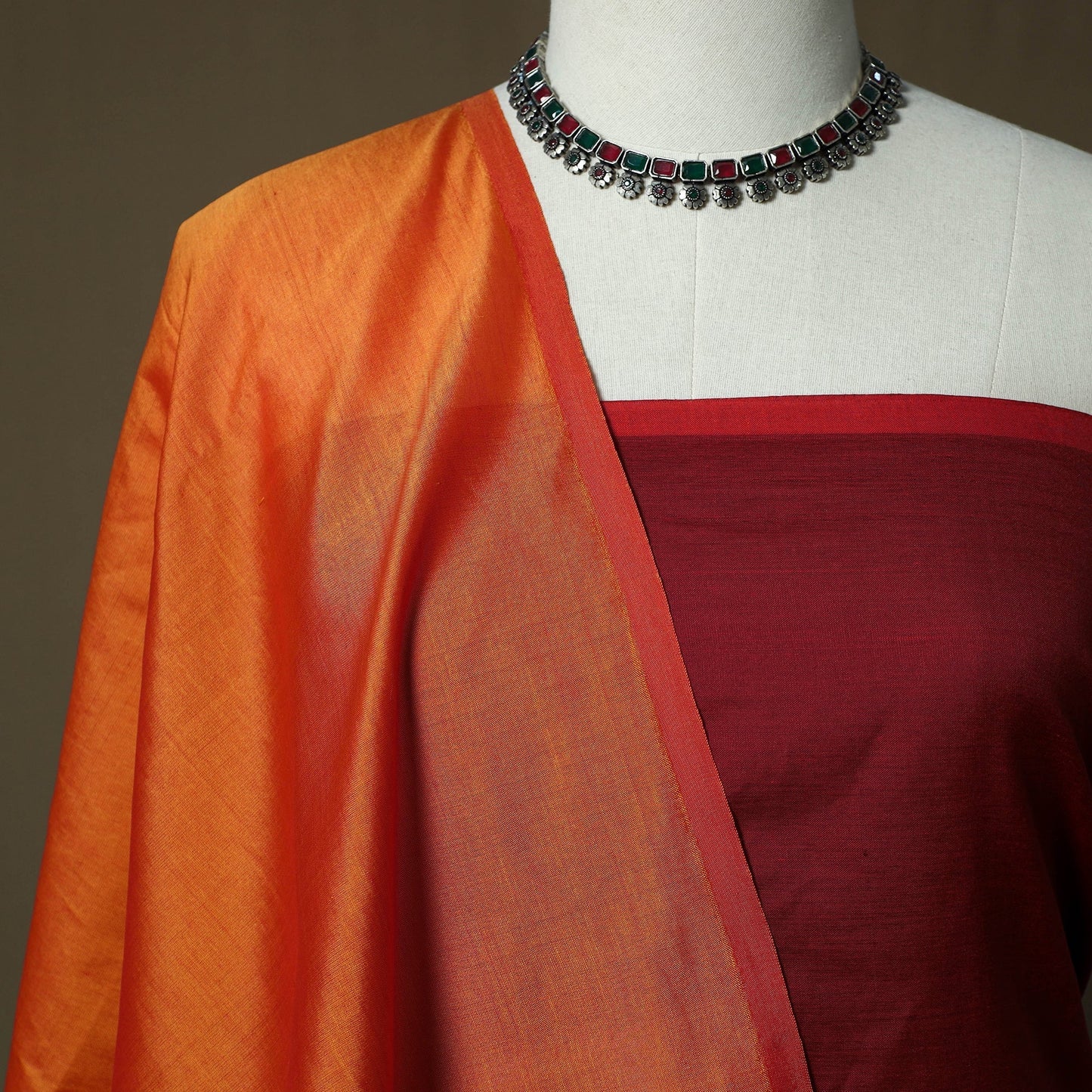 Handloom silk cotton pochampally ikat 3pc unstitched dress