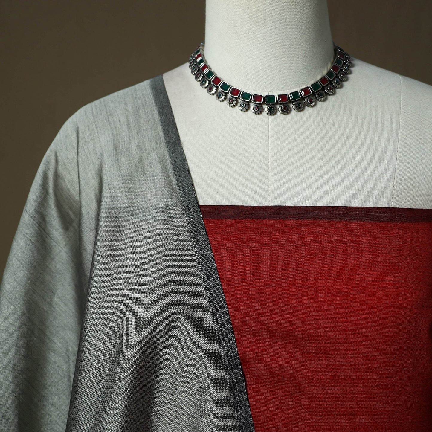 Handloom silk cotton pochampally ikat 3pc unstitched dress