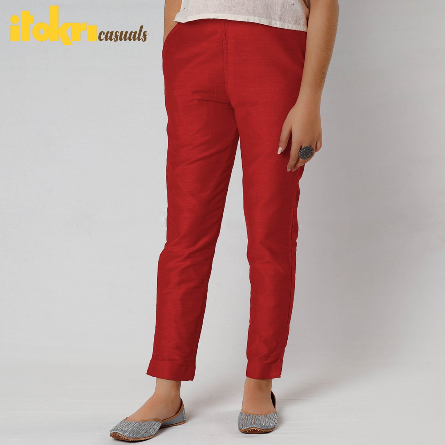 Buy Silk Tapered Casual Pant for Women Online at iTokri.com