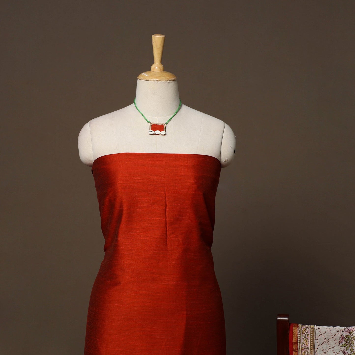 Slub silk plain 2pc unstitched dress material
