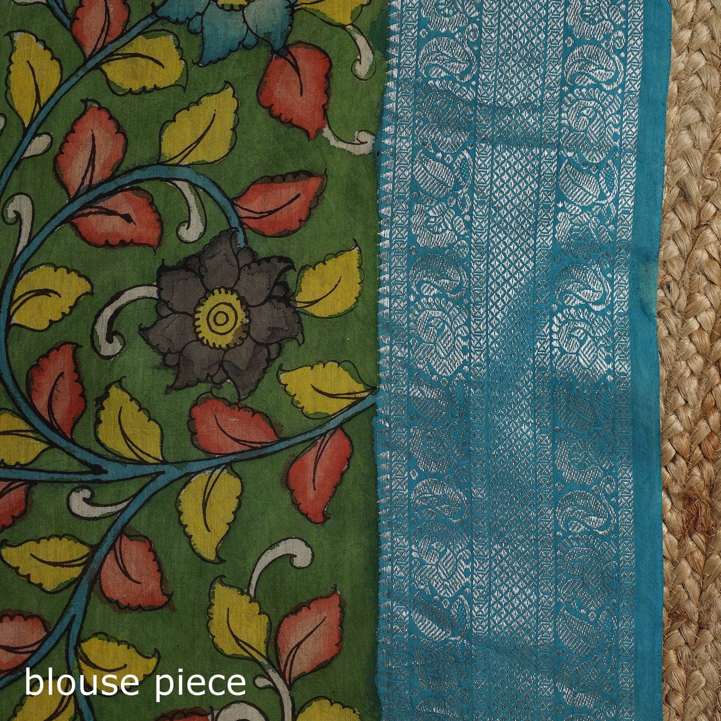 Srikalahasti handloom mangalagiri pattu silk handpainted