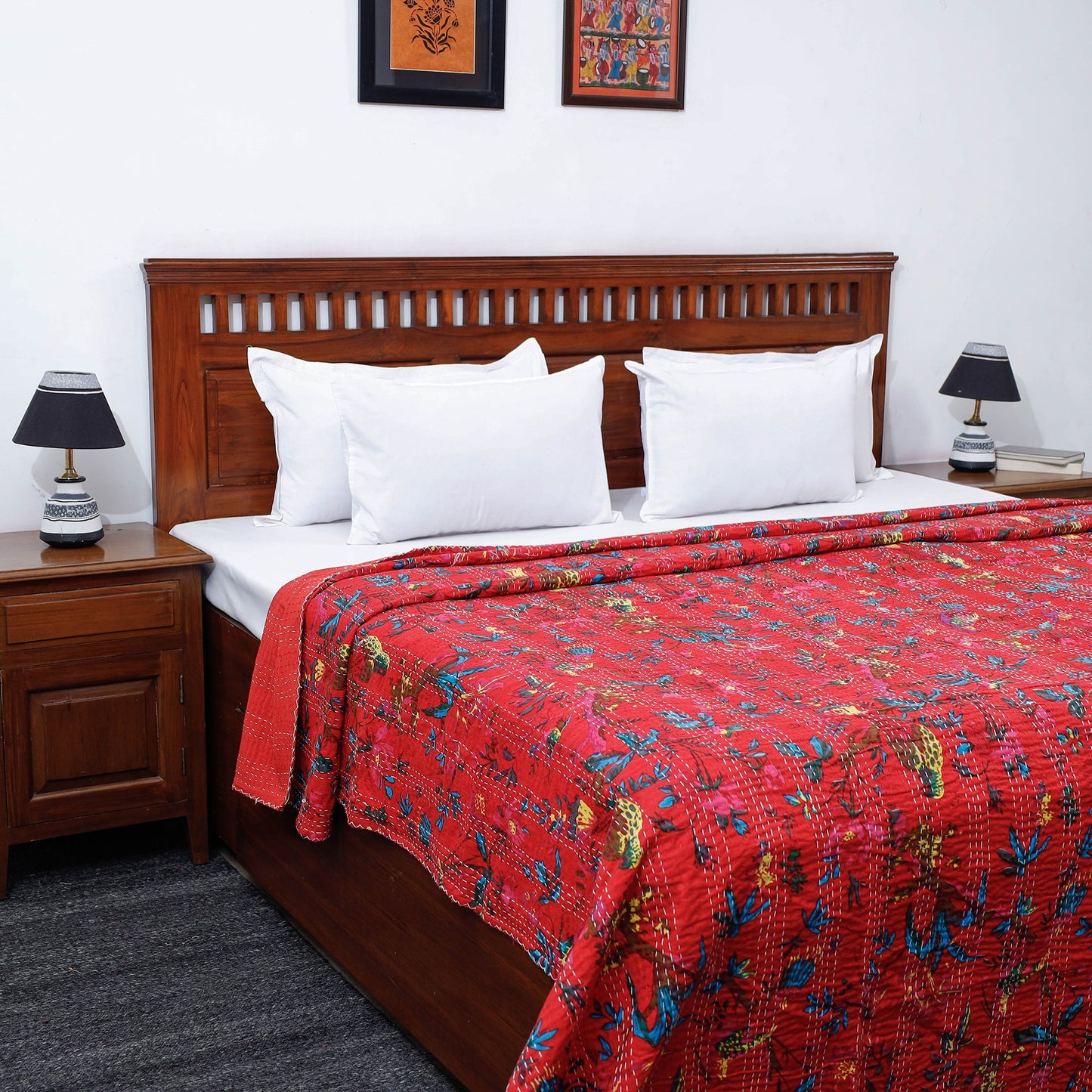 kantha double bed cover
