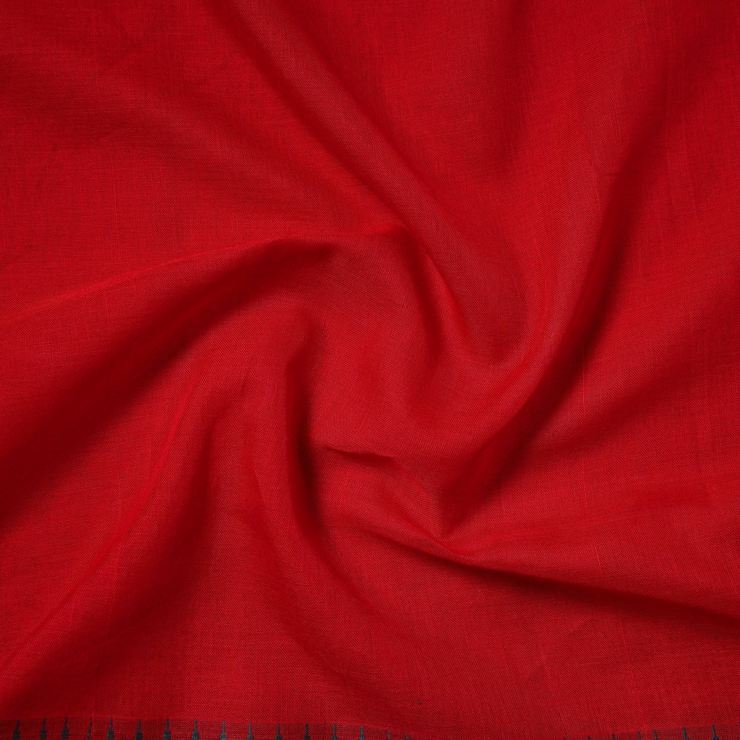 Red Thread Border Dharwad Cotton Fabric