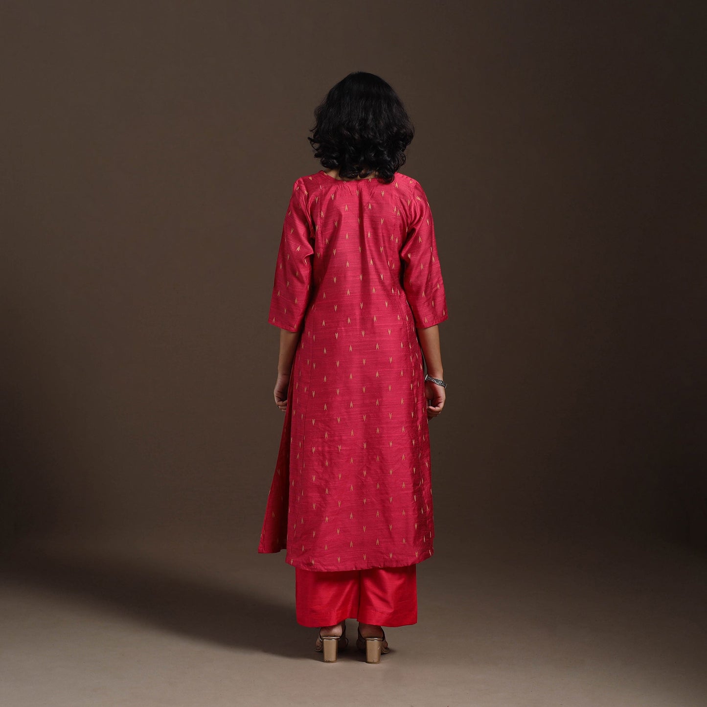 Red Thread Buti A-Line Spun Dupion Silk Kurta Set (Set of 2)
