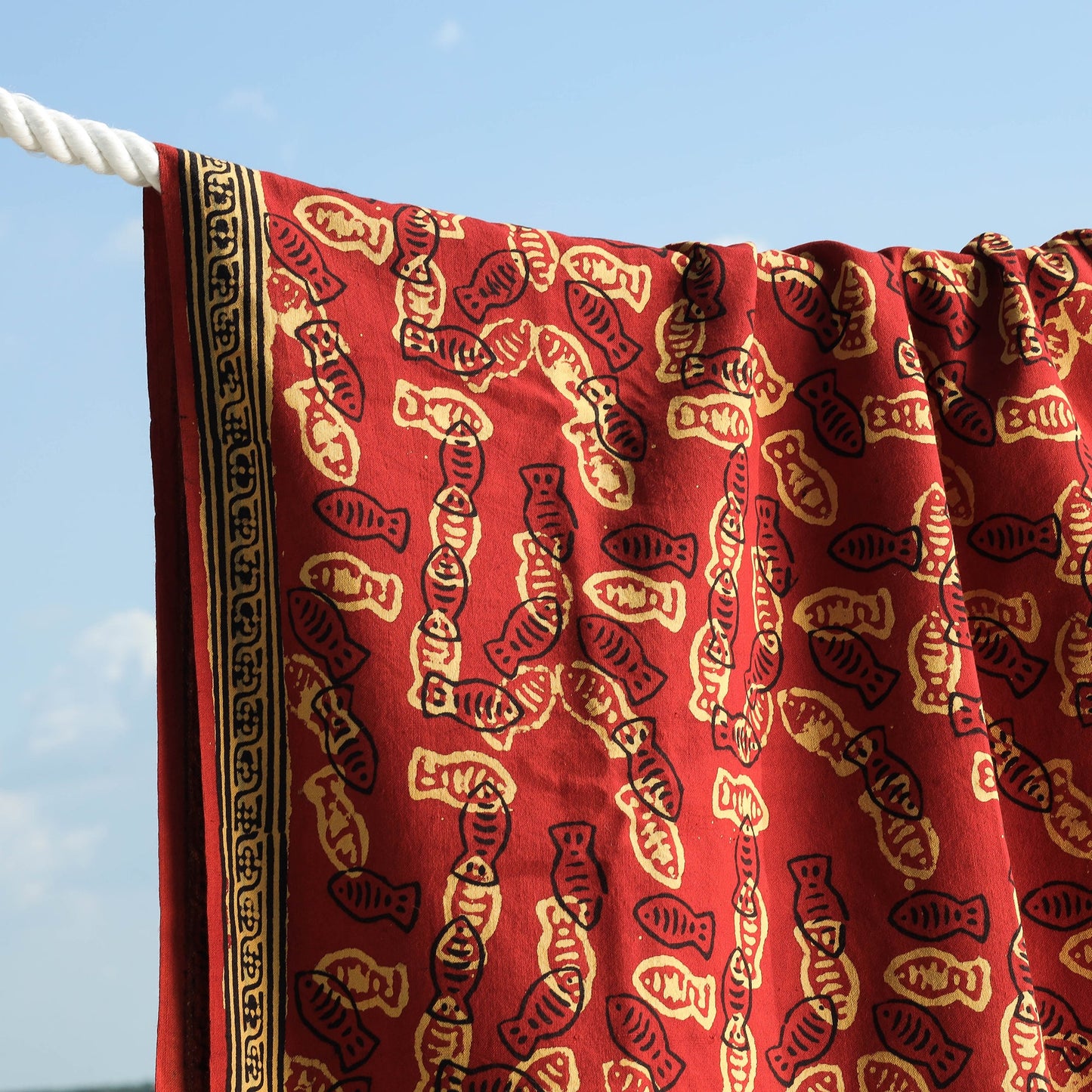 Traditional Pipad Block Printed Pure Handloom Cotton Towel