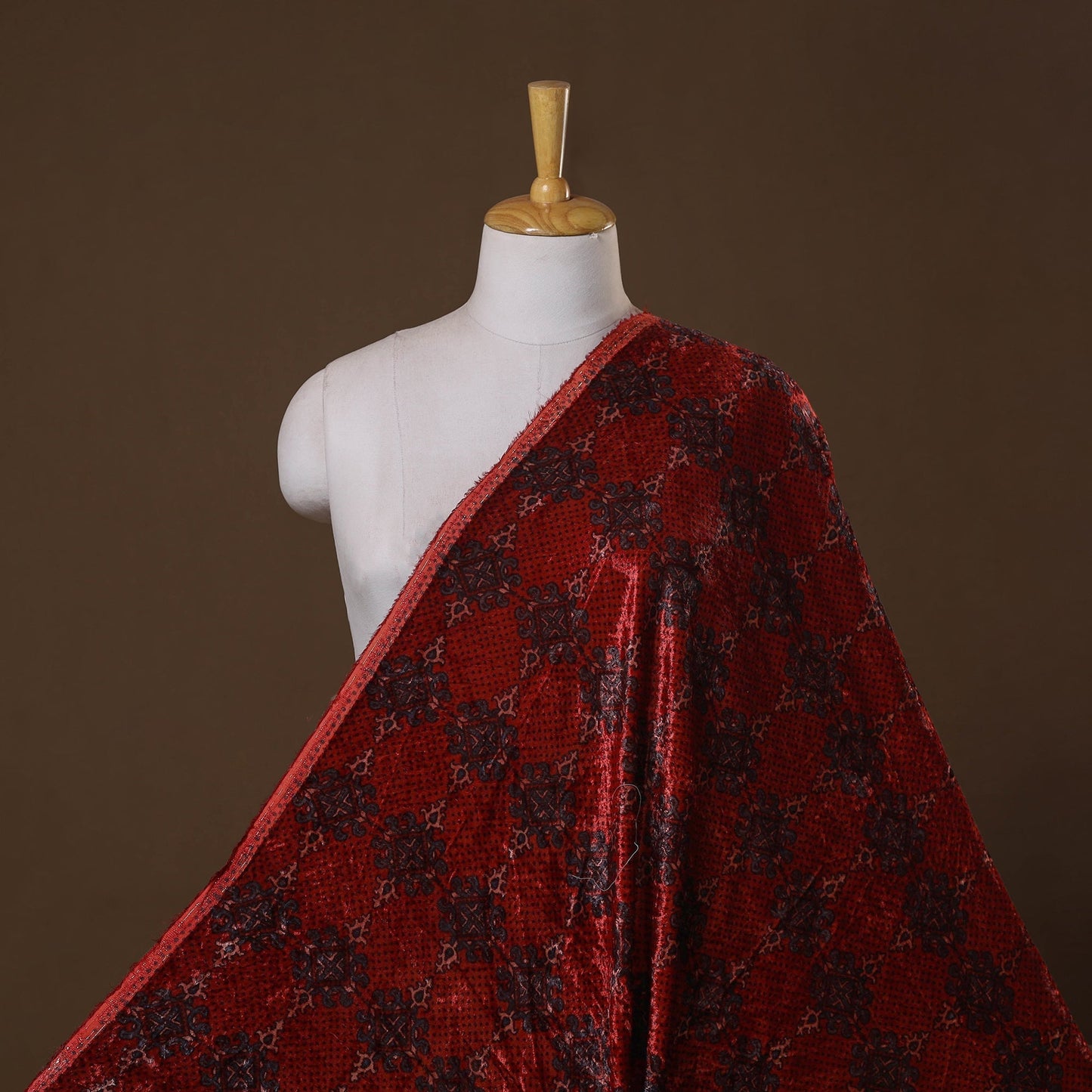 Velvet natural dyed hand fabric 14 - handcrafted
