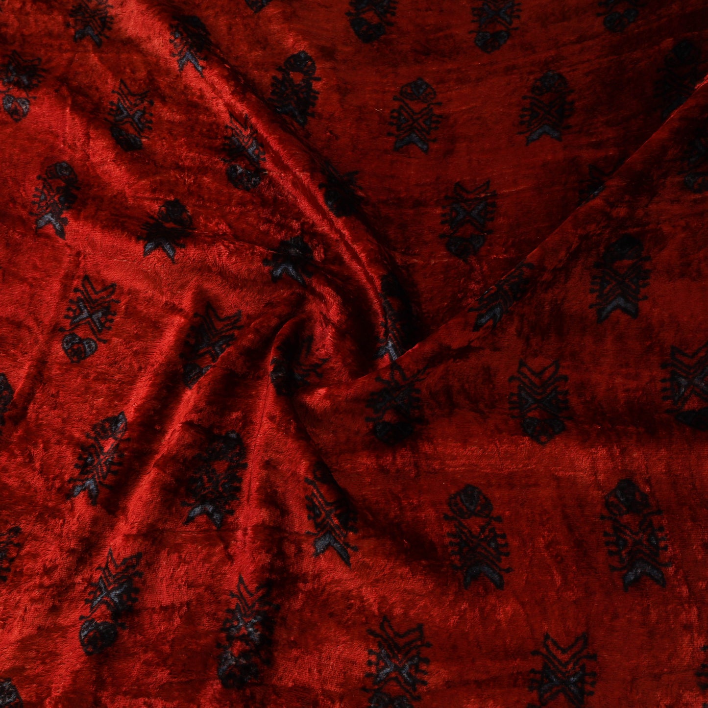 Velvet natural dyed hand fabric 29 - handcrafted