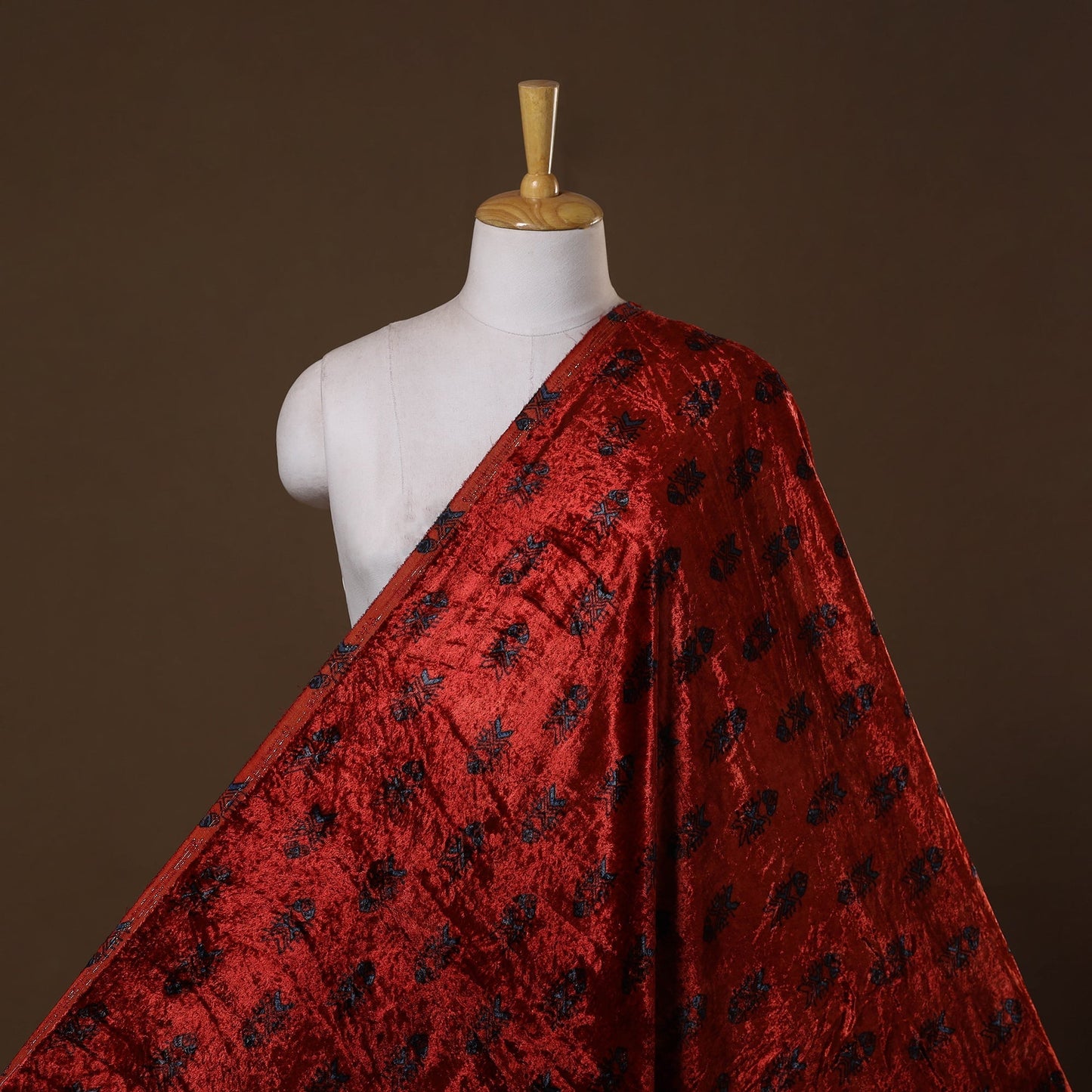 Velvet natural dyed hand fabric 29 - handcrafted