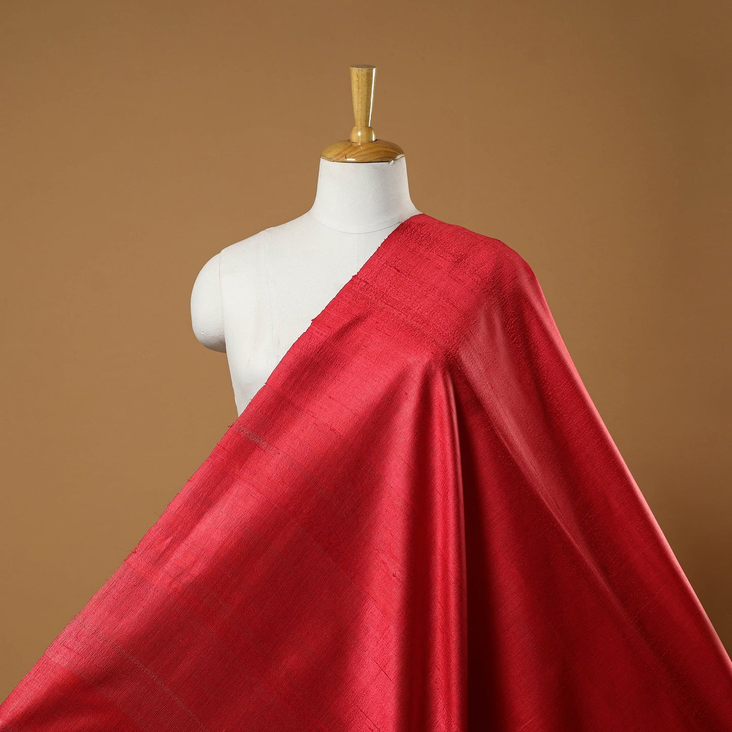 Red - vidarbha tussar x ghicha silk handloom fabric 12