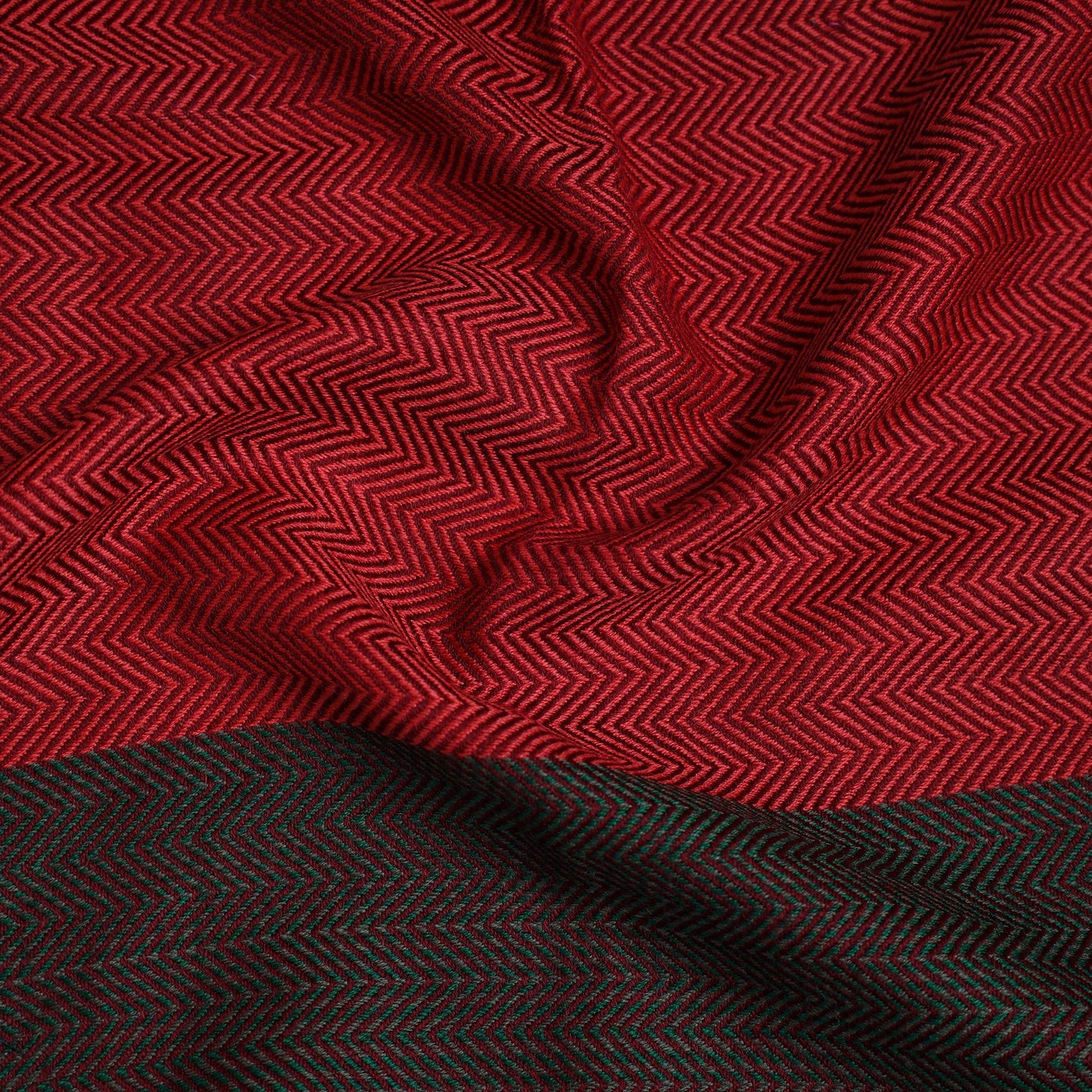Red - woollen plain blouse piece 10 - handcrafted