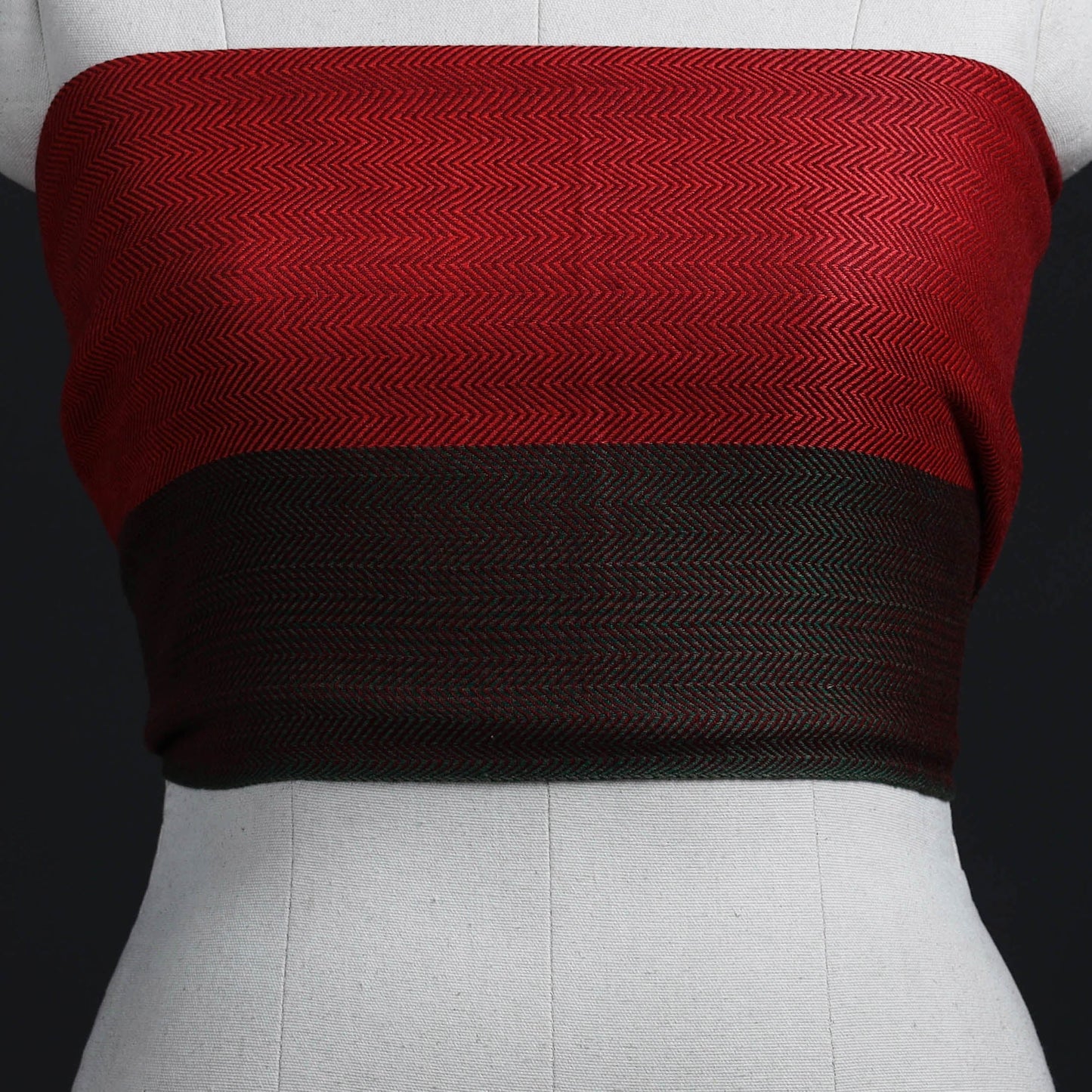 Red - woollen plain blouse piece 10 - handcrafted