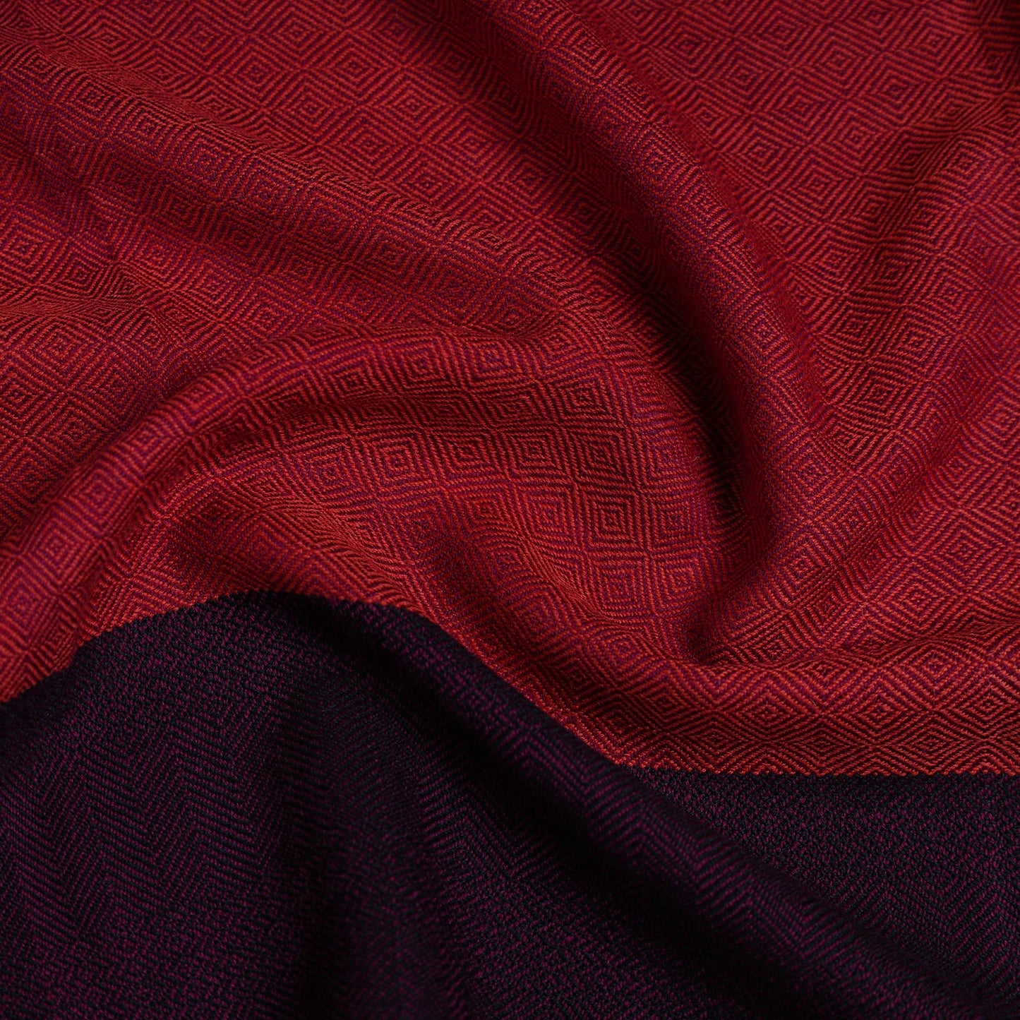 Red - woollen plain blouse piece 14 - handcrafted