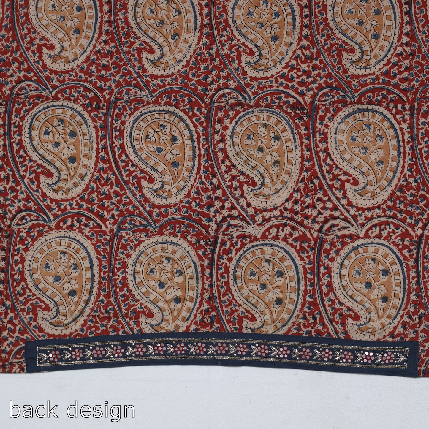 Buy Zardozi Hand Embroidered Kalamkari Cotton Blouse Piece Online at iTokri.com