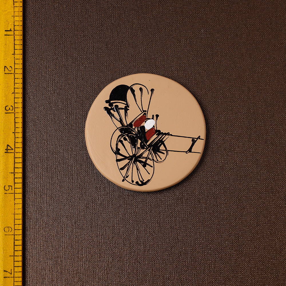 Rickshaw - Handpainted Terracotta Fridge Magnet