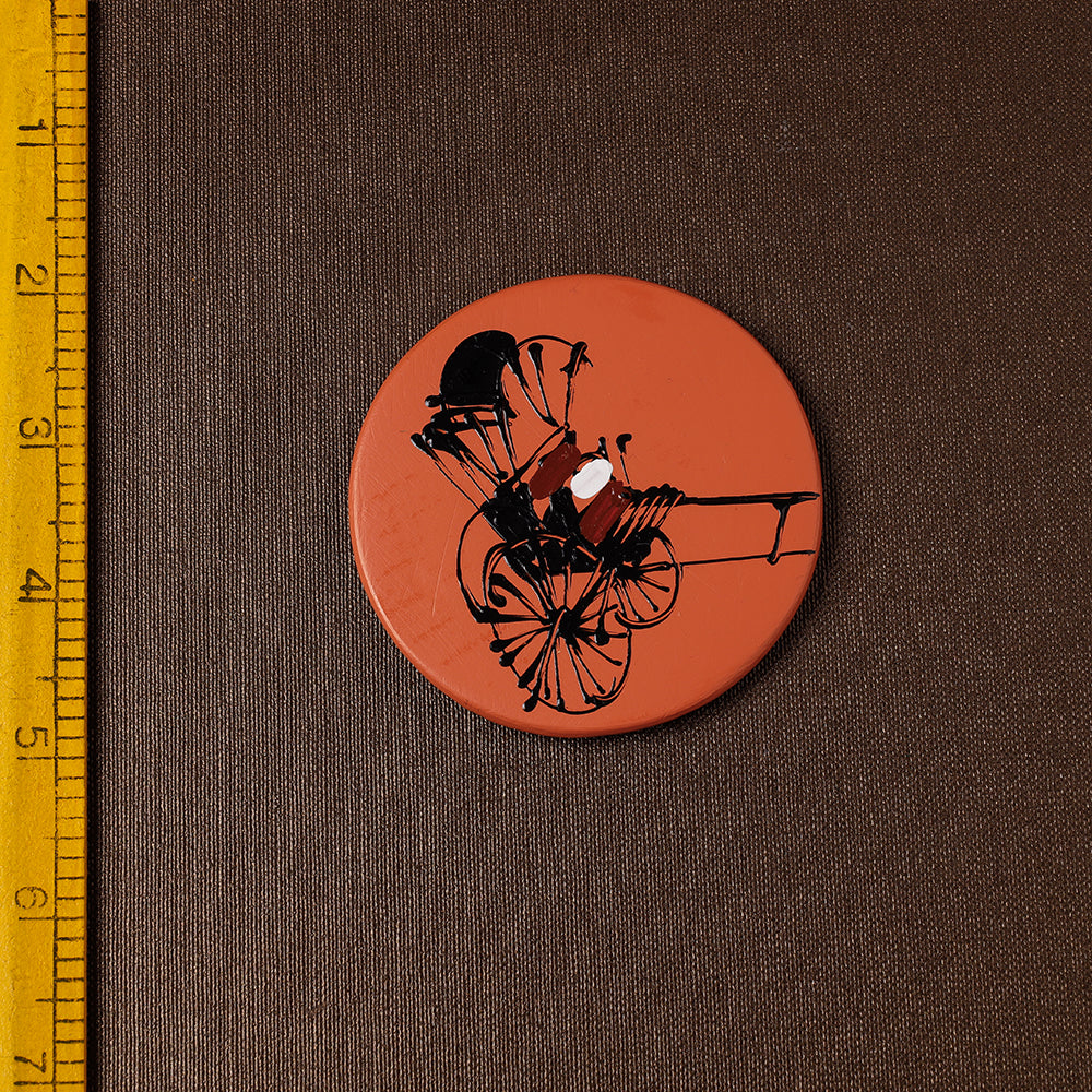 Rickshaw - Handpainted Terracotta Fridge Magnet