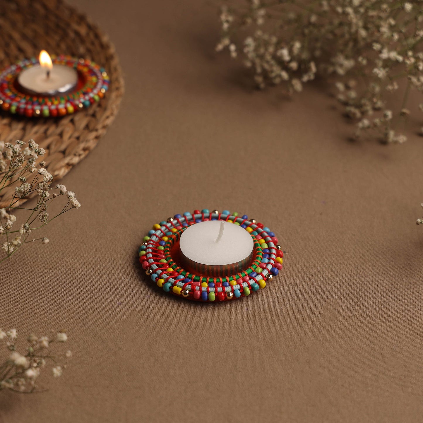 Round - handmade bangle tea light holder (set of 2)