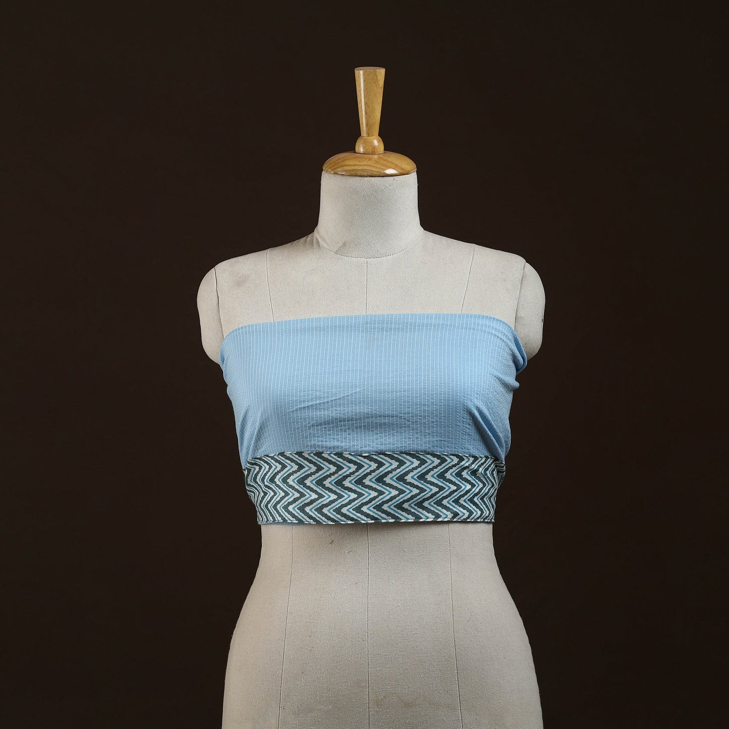 Running stitch plain cotton blouse piece 33 - handcrafted