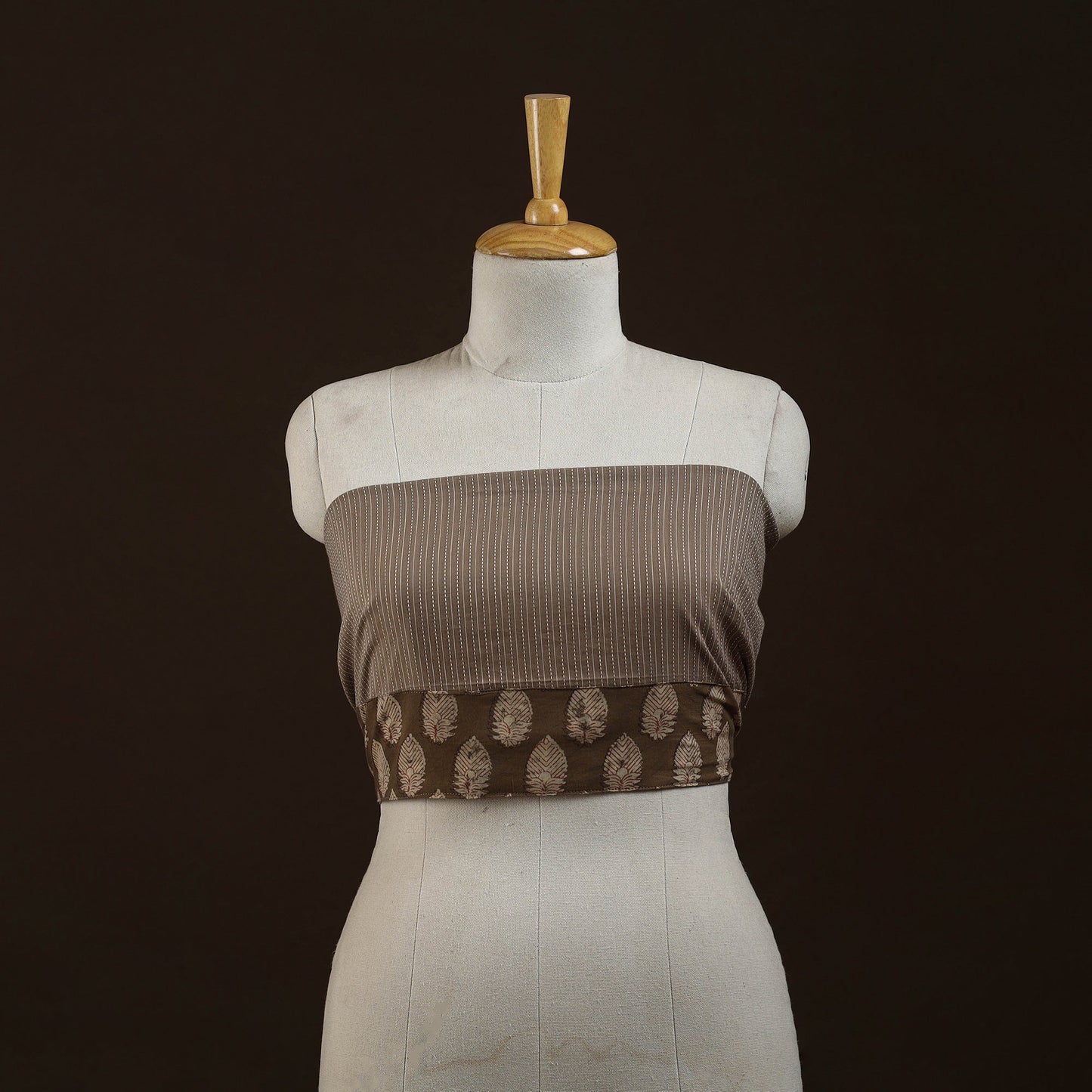 Running stitch plain cotton blouse piece 34 - handcrafted