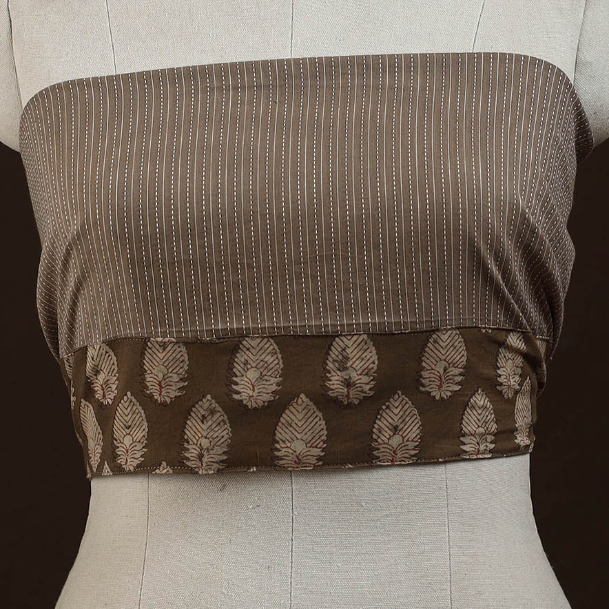 Running stitch plain cotton blouse piece 34 - handcrafted