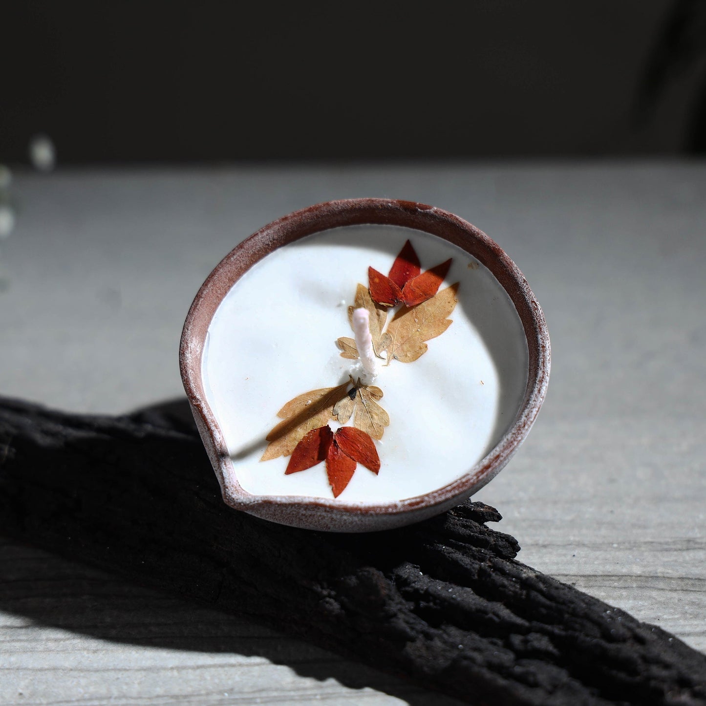 Sage - sri aurobindo ashram clay diya with wax 24