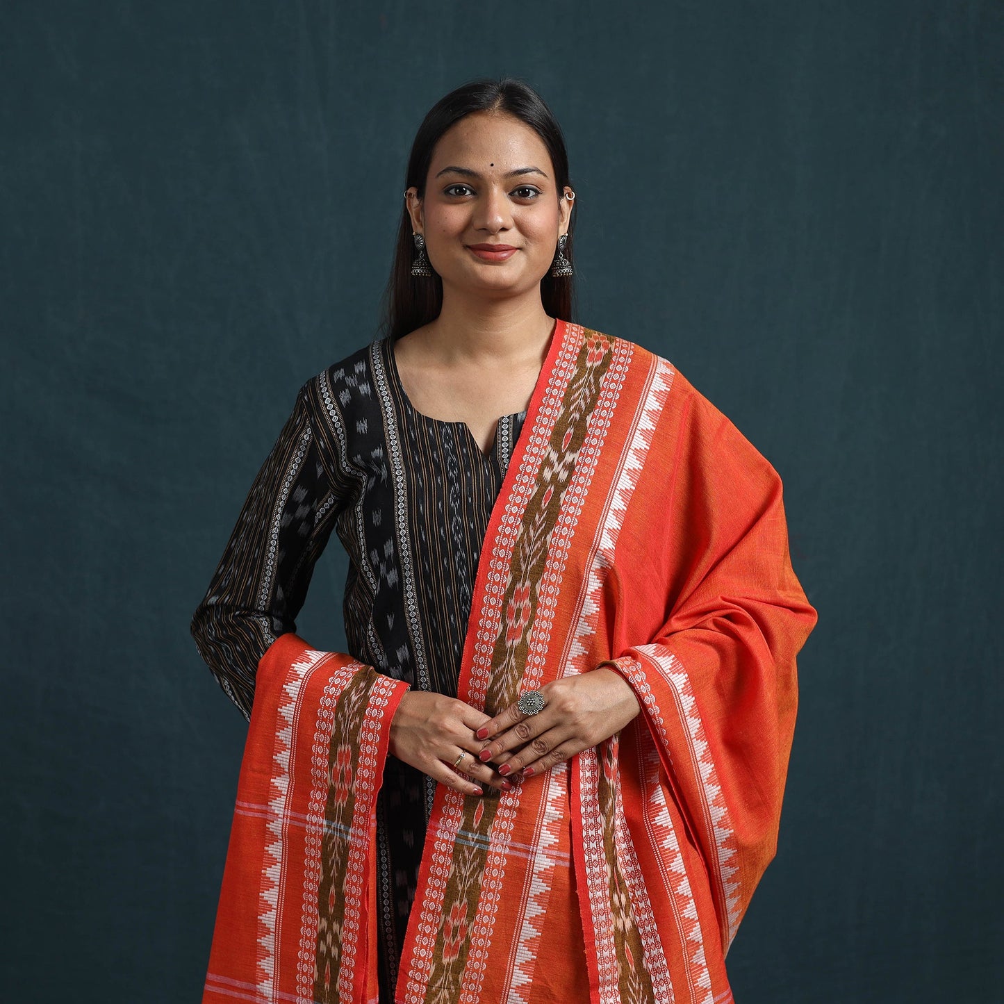 Sambalpuri ikat pure cotton suit set with dupatta for women