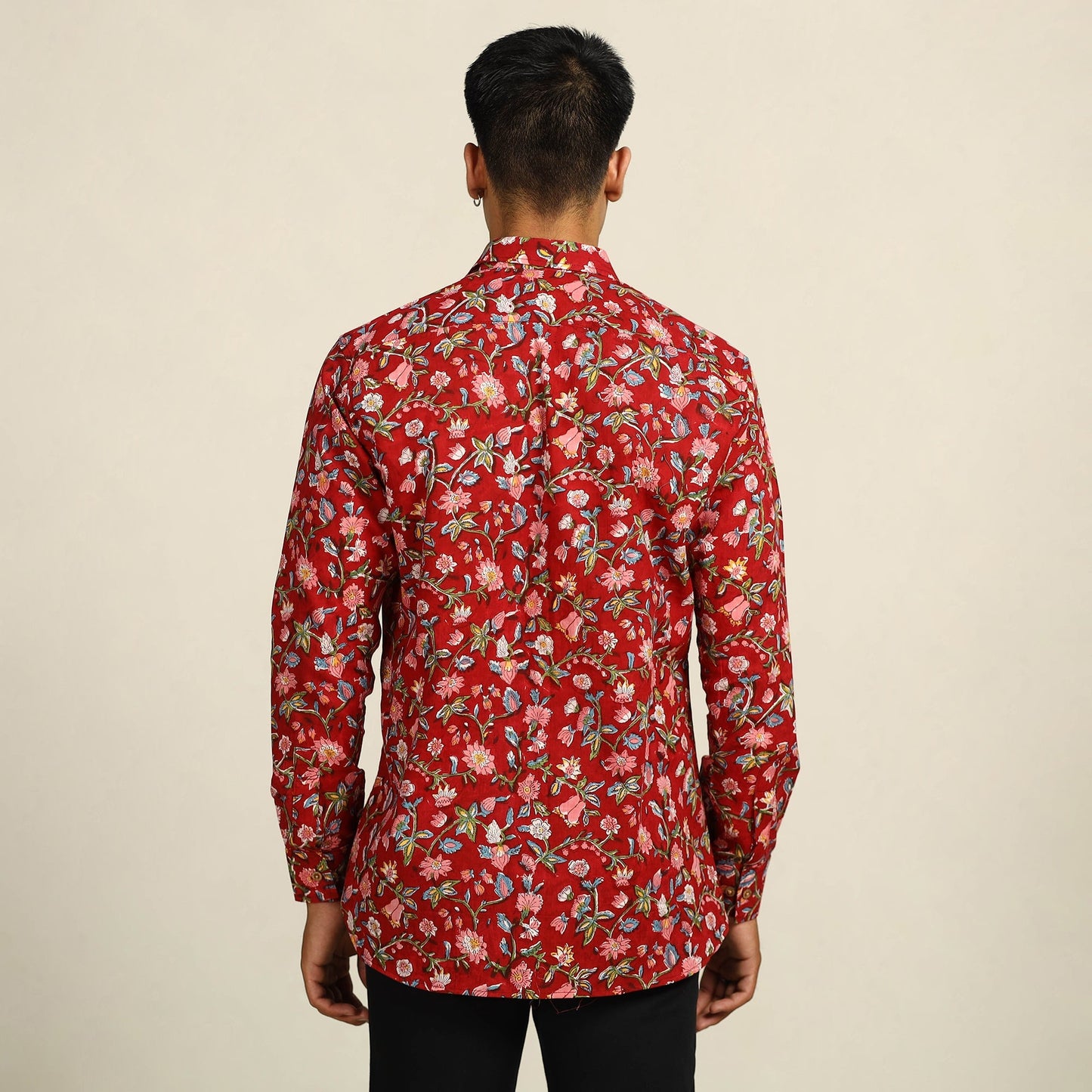 Sanganeri printed cotton men full sleeve shirt 01