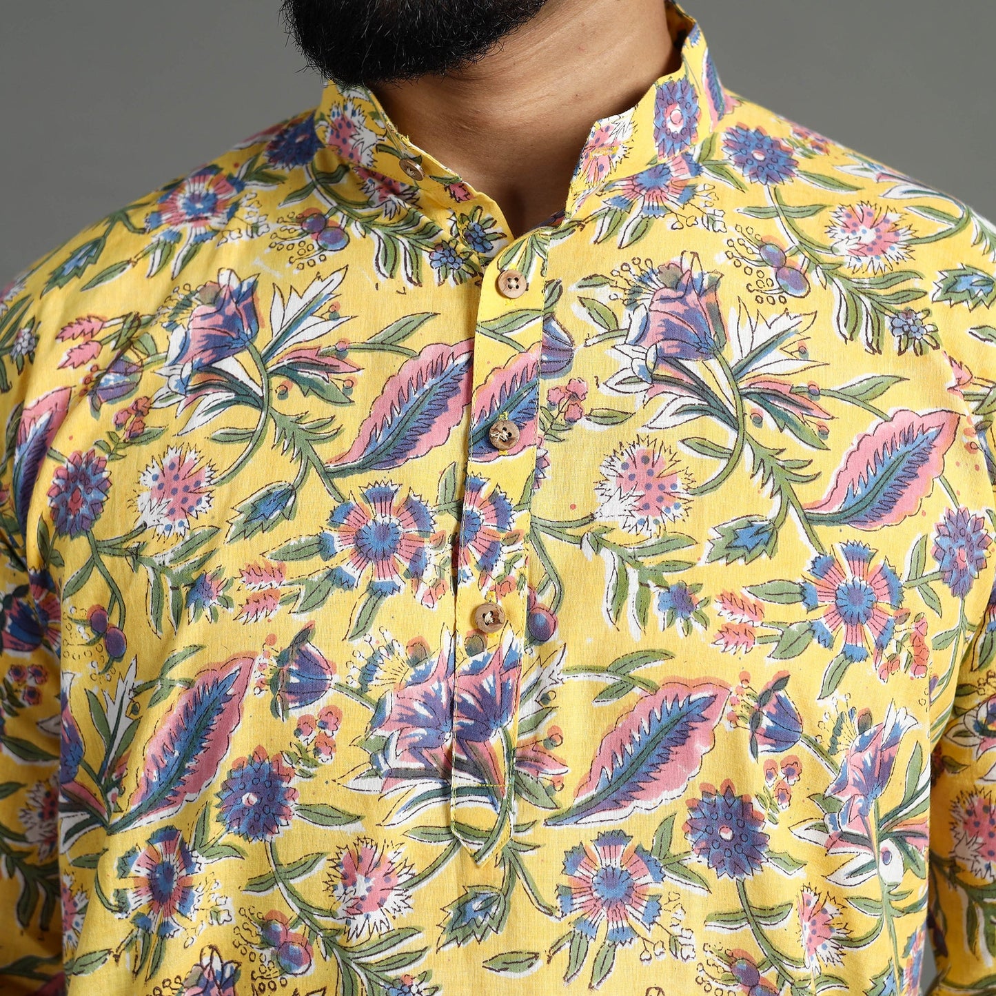 Buy Sanganeri Block Printed Cotton Men Long Kurta 09 Online at iTokri.com