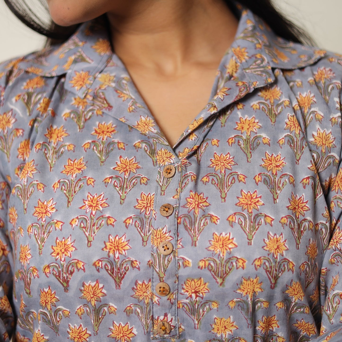 Sanganeri block printed cotton co-ord set 01 - handcrafted