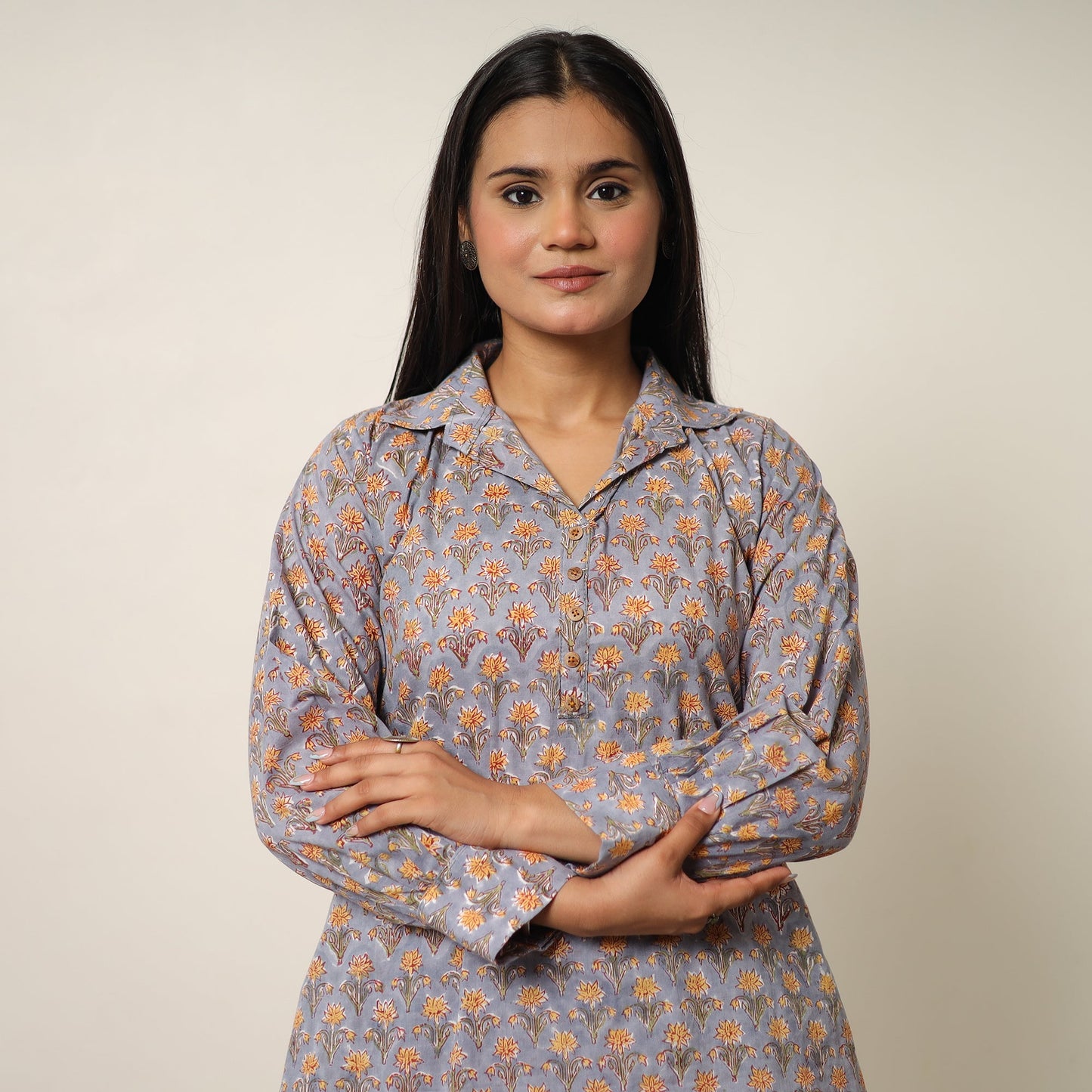 Sanganeri block printed cotton co-ord set 01 - handcrafted