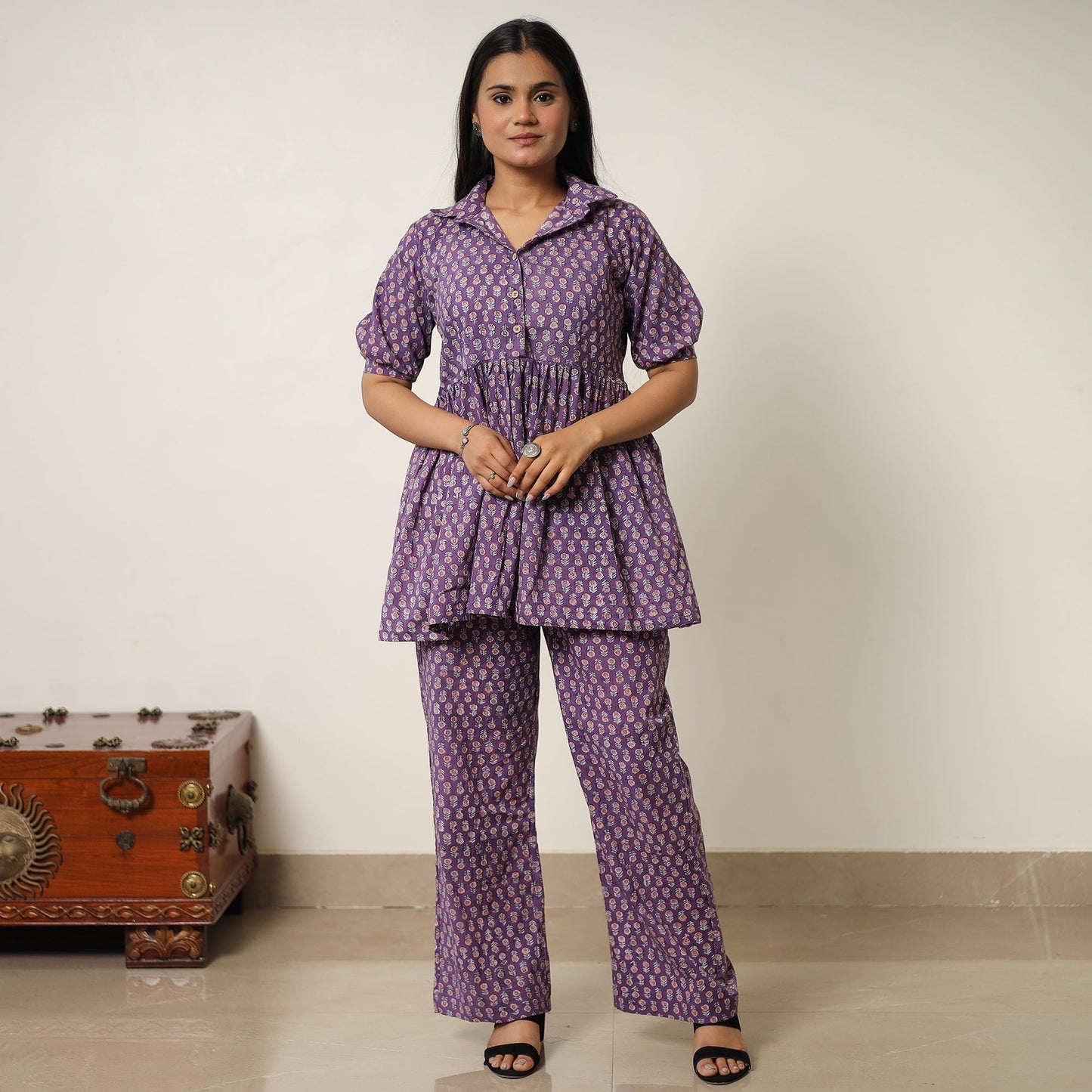 Sanganeri Block Printed Cotton Co-Ord Set 17